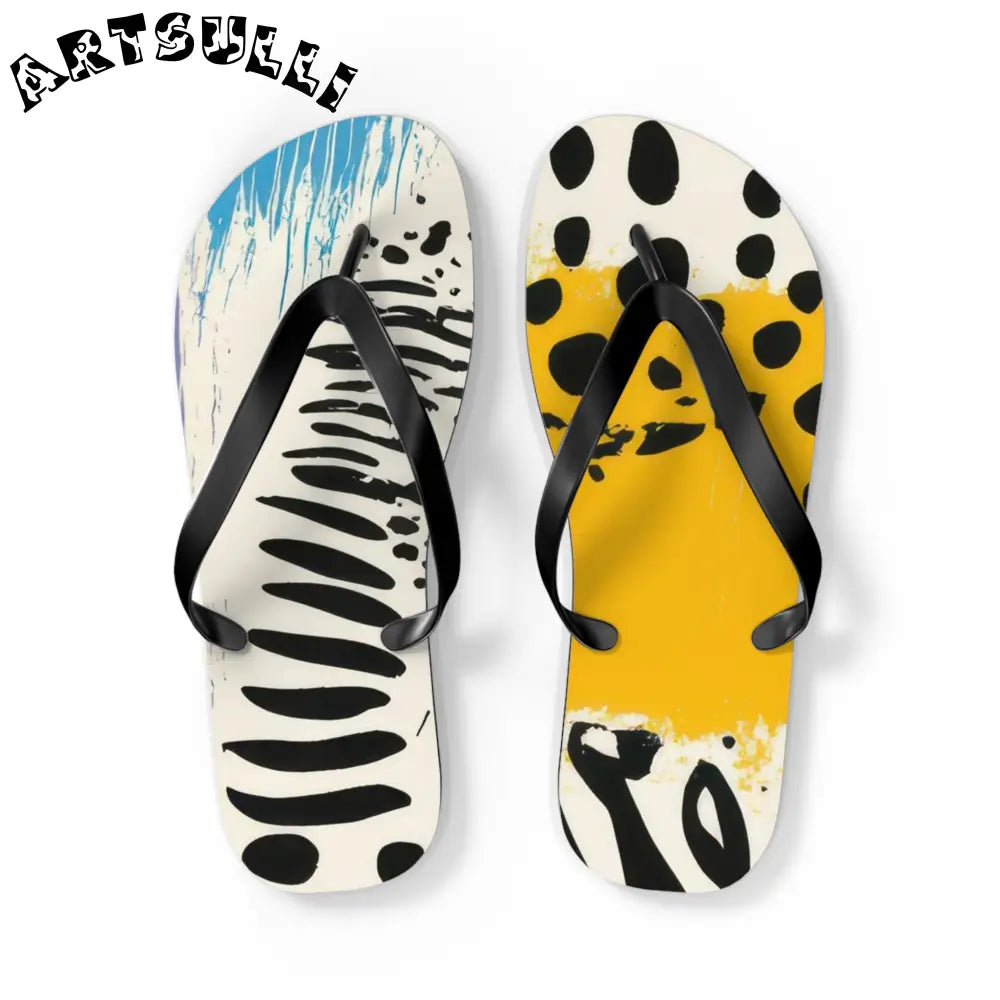 JAKKOUTTHEBXX Rae Zebra Rhapsody Flip Flops JAKKOUTTHEBXX Artsulli