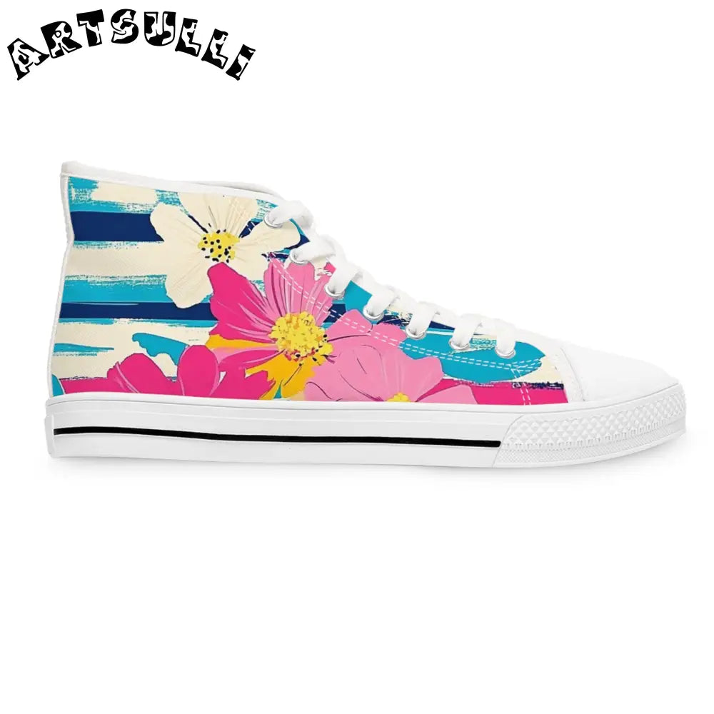 JAKKOUTTHEBXX Dayglo Floral Stripes II Multi-Color Women’s High Top