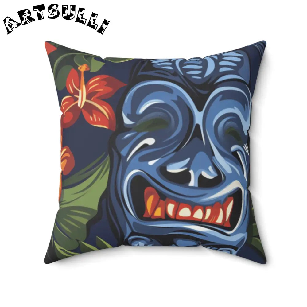 JAKKOUTTHEBXX Tropical Floral Dark Blue Indoor Pillow 2025