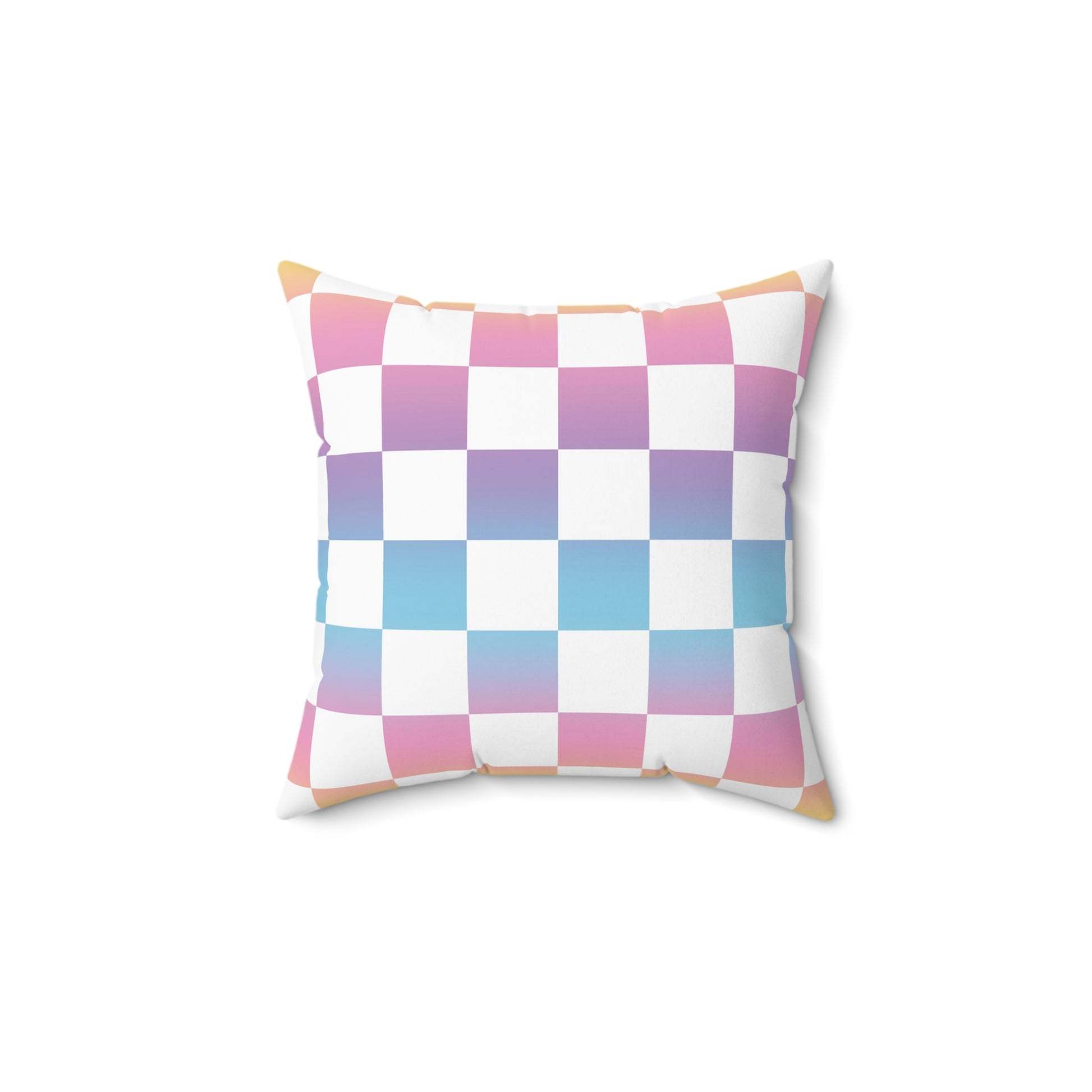 Vaporwave Check Spun Polyester Square Pillow, Artsulli - Art is Long, Life is Short, Home Decor, , , , , , , 