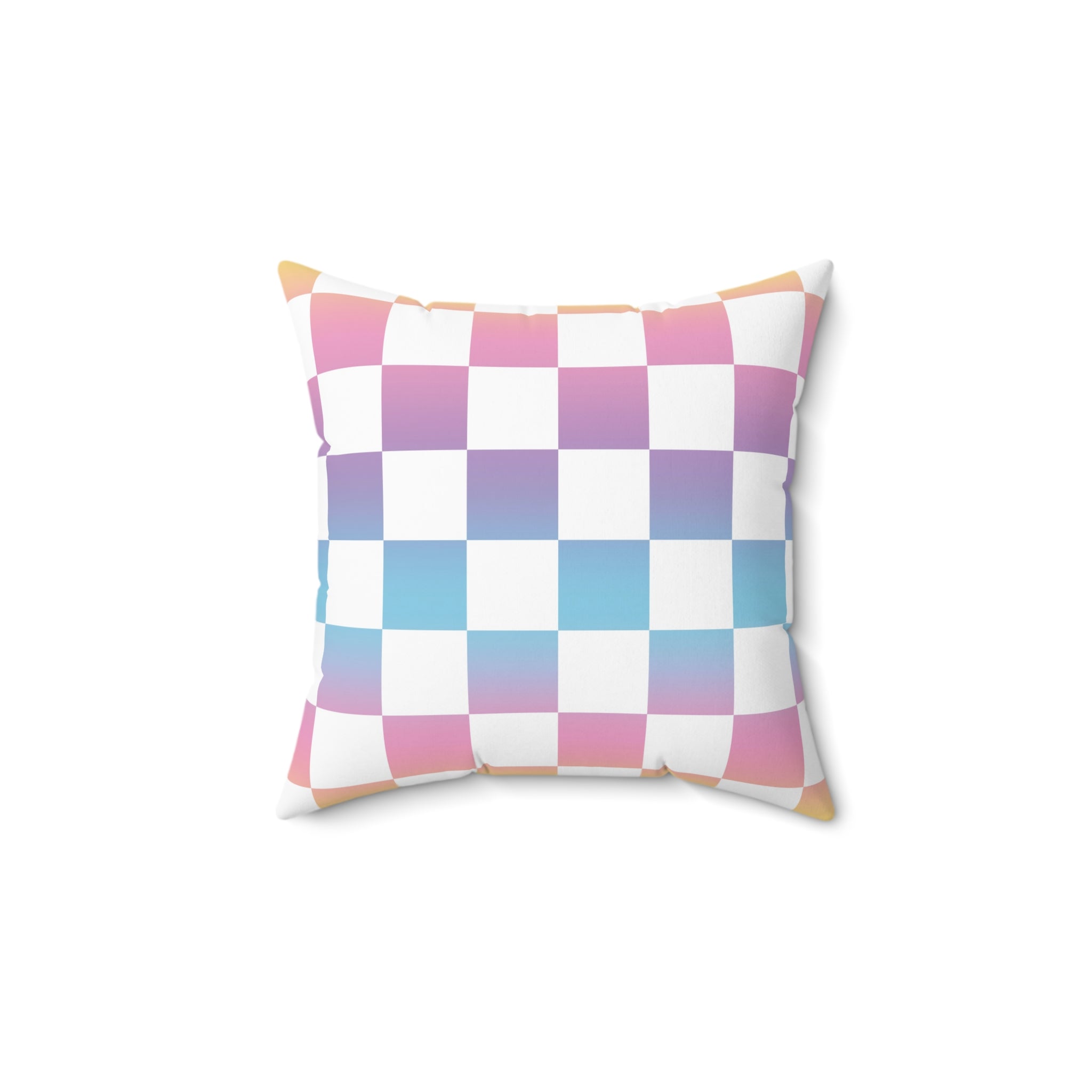Vaporwave Check Spun Polyester Square Pillow, Artsulli - Art is Long, Life is Short, Home Decor, , , , , , , 