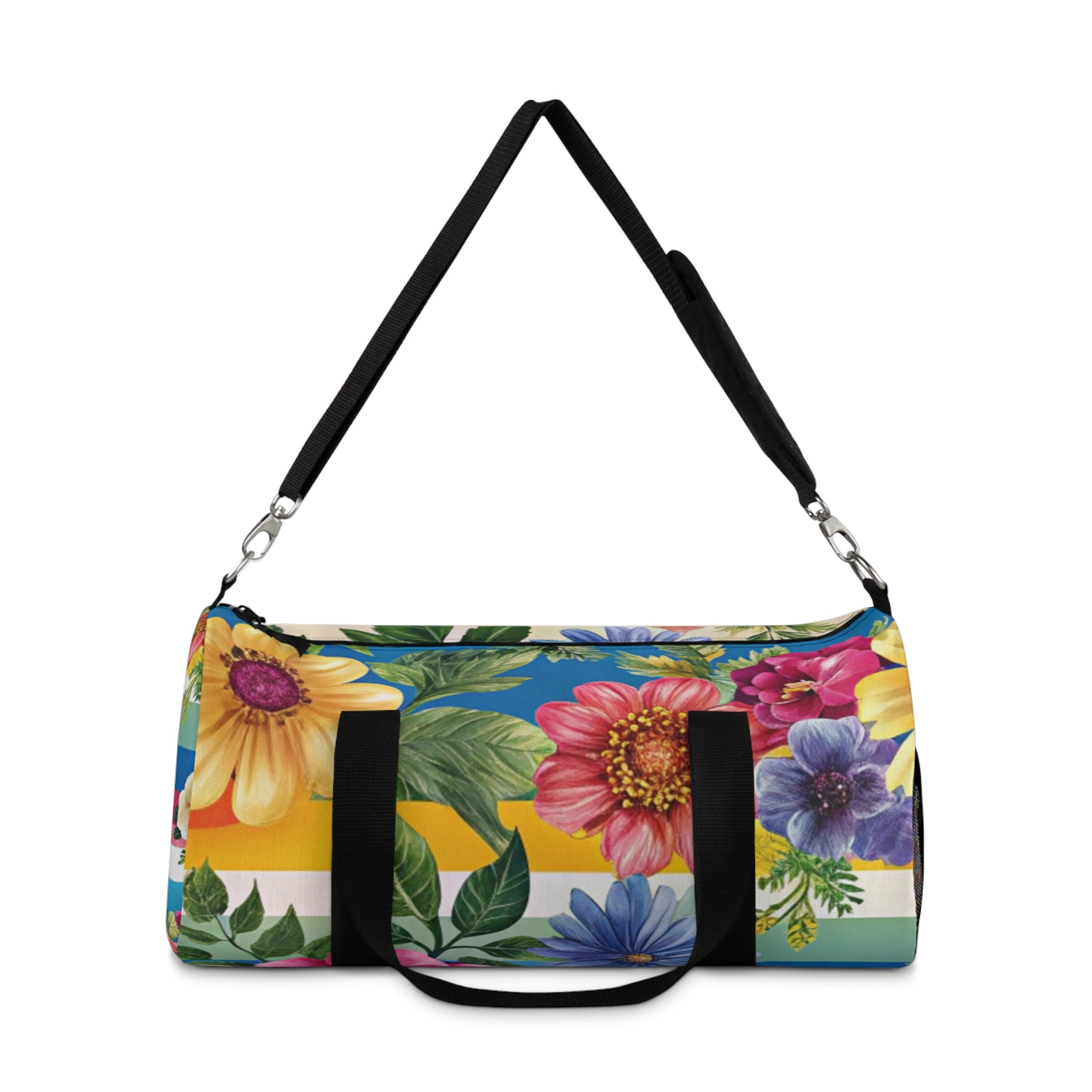 Floral Stripe 4K Duffel Bag, Artsulli - Art is Long, Life is Short, Bags, , , , , , , 