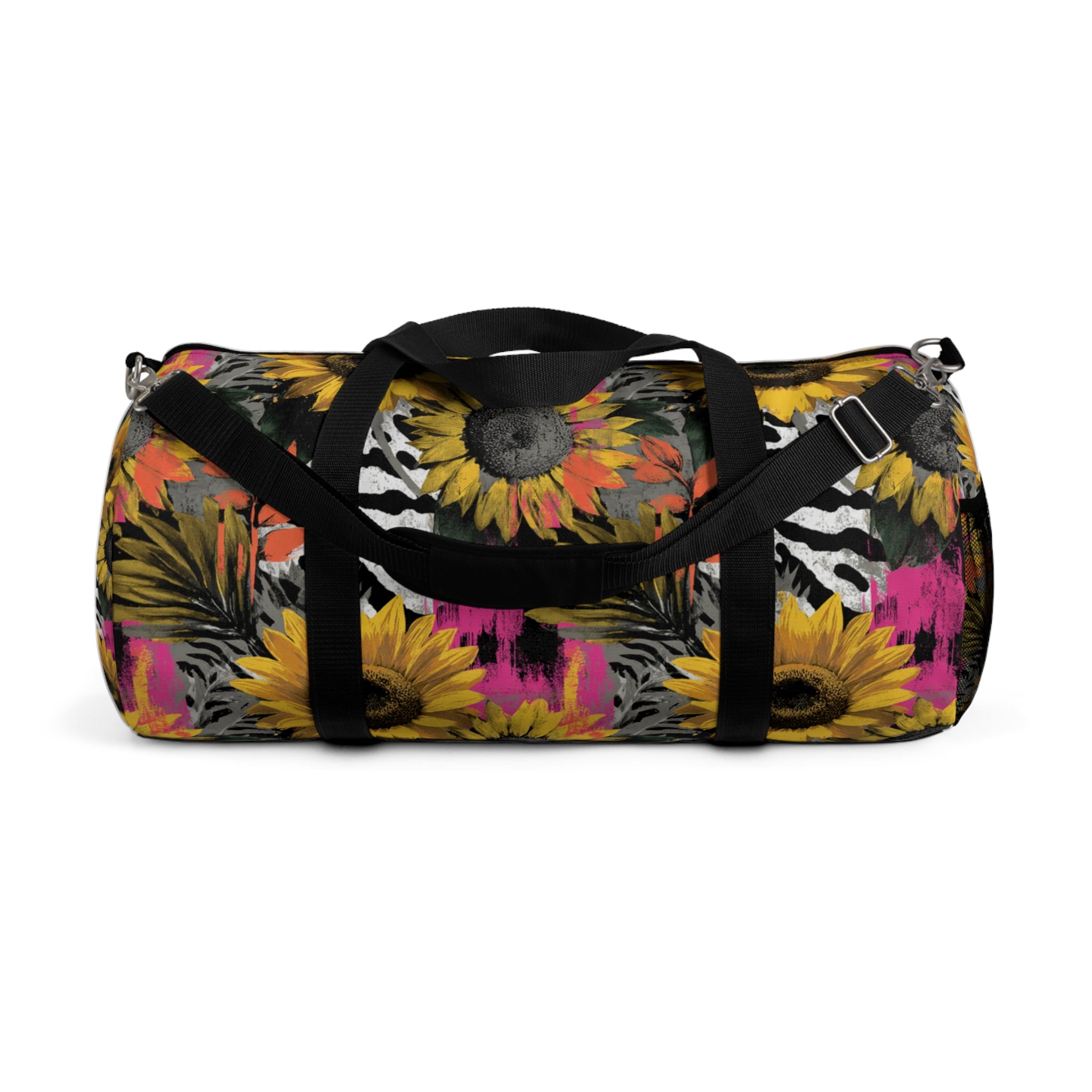 Zebra Stripes x Sunflowers Multi-Color Duffel Bag, Artsulli - Art is Long, Life is Short, Bags, Size, Large, , , , , 17668781147237531186