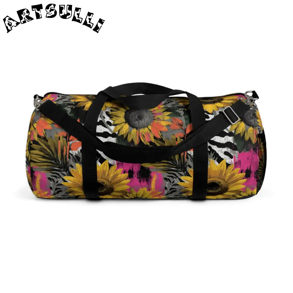 Zebra Stripes x Sunflowers Multi-Color Duffel Bag, Artsulli - Art is Long, Life is Short, Bags, Size, Large, , , , , 17668781147237531186