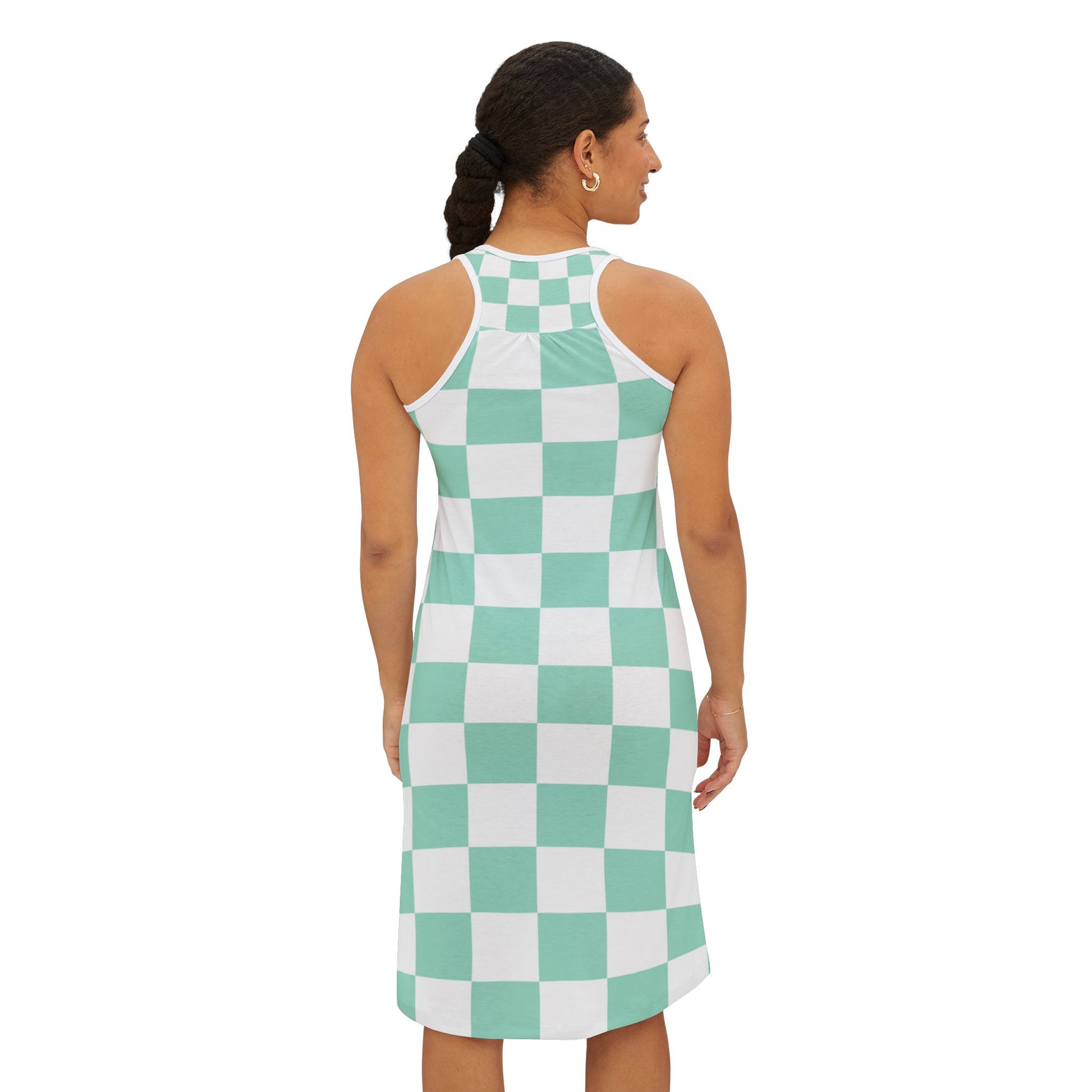 Chessboard Women's Racerback Dress (AOP), Artsulli - Art is Long, Life is Short, Tank Top, , , , , , , 