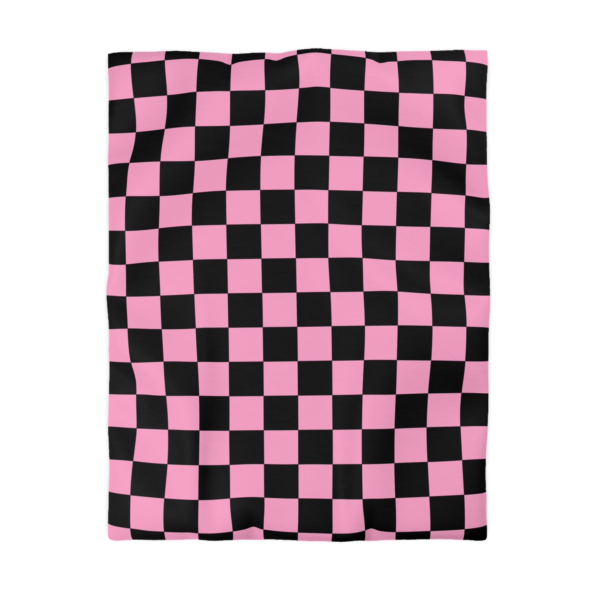 Checkerboard Black and Pink Microfiber Duvet Cover, Artsulli - Art is Long, Life is Short, Home Decor, Size, Twin, Color, Cream, , , 31544018692464004652