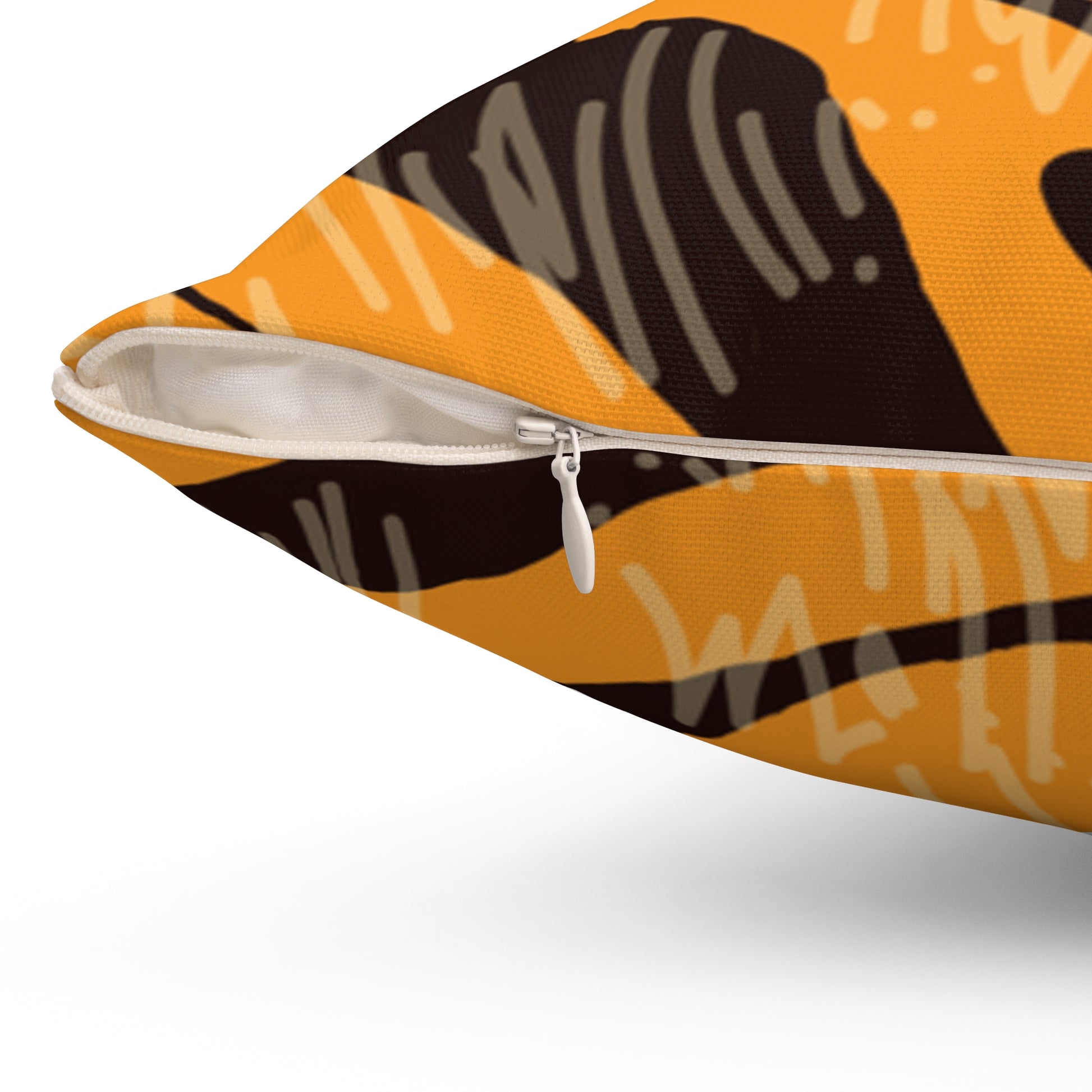 Tiger Scratches Orange & Black Spun Polyester Square Pillow, Artsulli - Art is Long, Life is Short, Home Decor, , , , , , , 