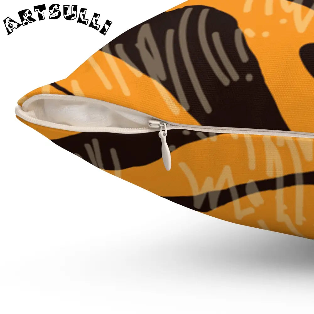 JAKKOUTTHEBXX Tiger Scratches Orange & Black Spun Polyester Square