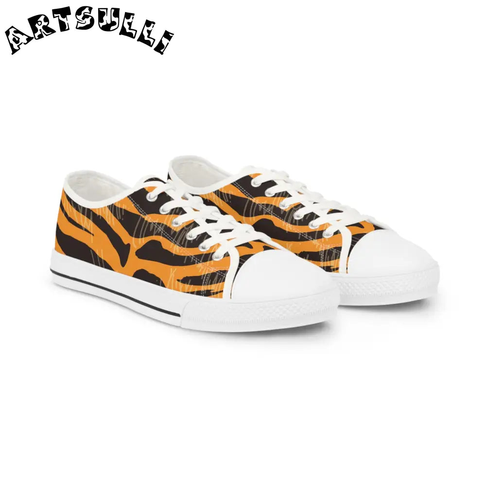 JAKKOUTTHEBXX Tiger Scratches Orange and Black Men’s Low Top