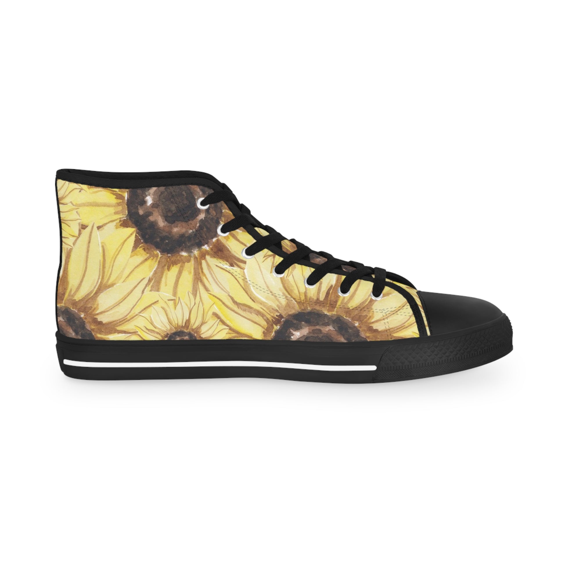 Retro Anime Sunflower Men's High Top Sneakers, Artsulli - Art is Long, Life is Short, Shoes, , , , , , , 