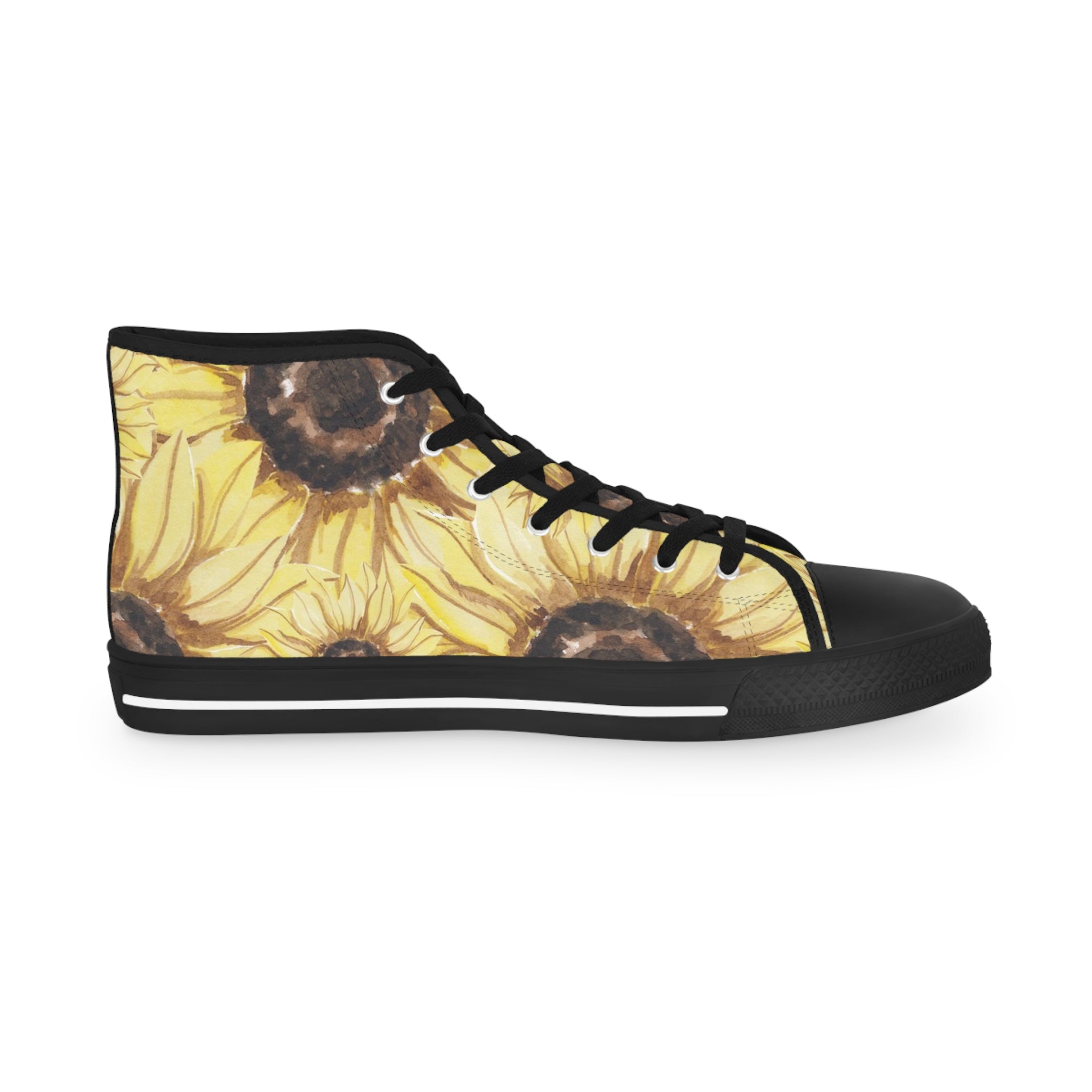 Retro Anime Sunflower Men's High Top Sneakers, Artsulli - Art is Long, Life is Short, Shoes, , , , , , , 