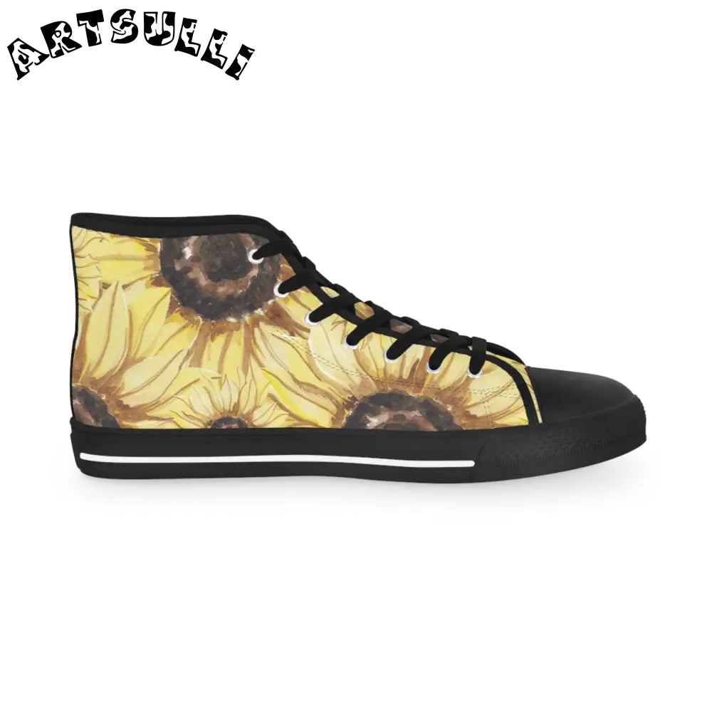JAKKOUTTHEBXX Retro Anime Sunflower Men’s High Top Sneakers
