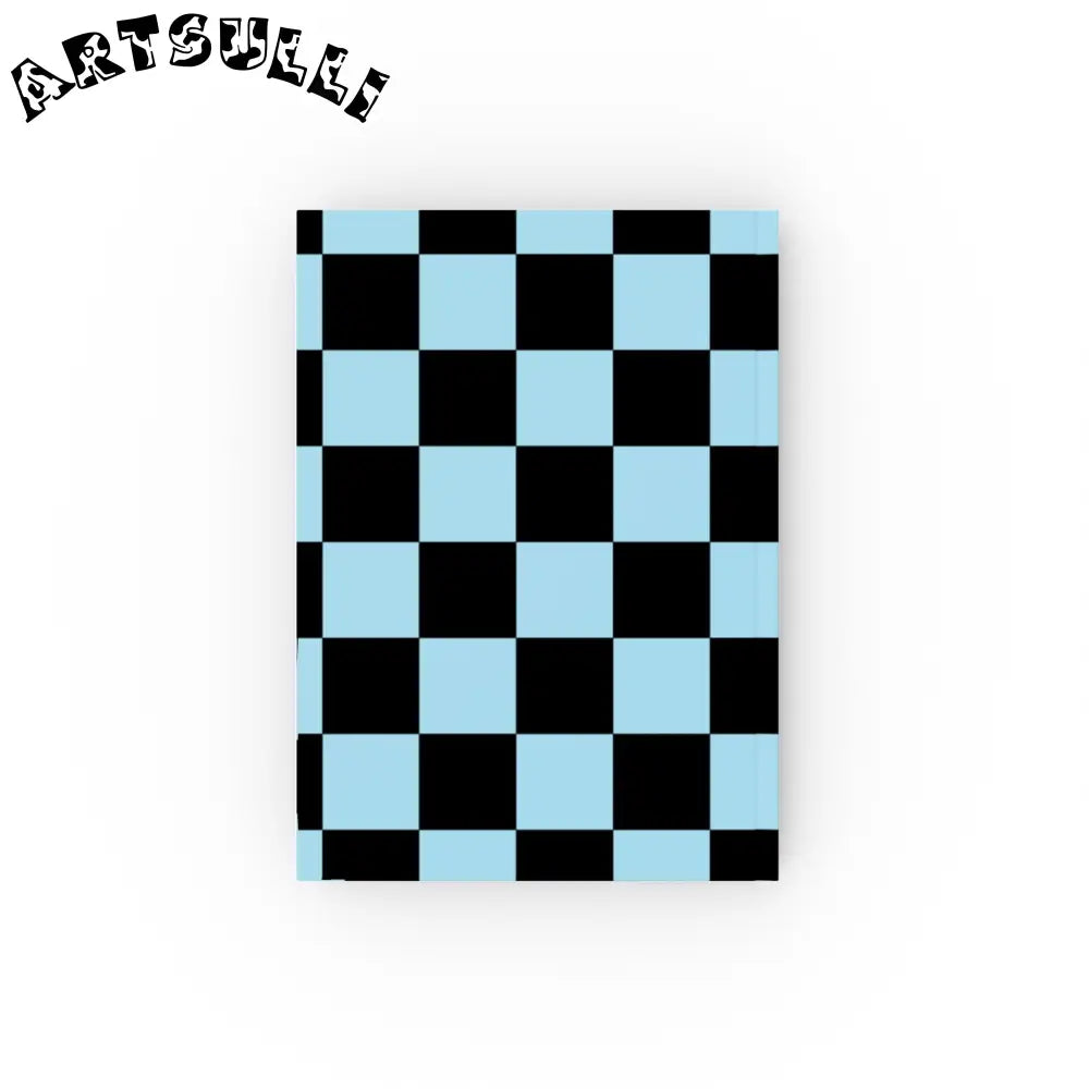 JAKKOUTTHEBXX Checkerboard Black and Blue Hard Backed Journal