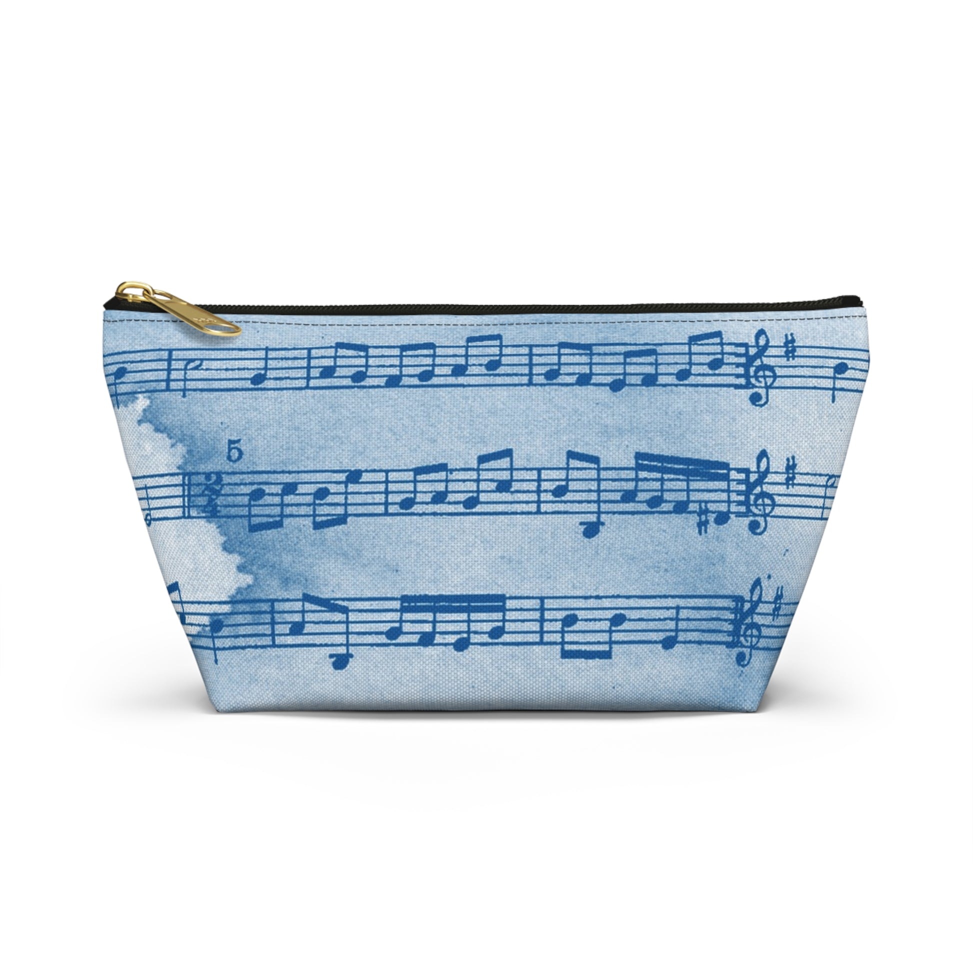 Drip Spill Type Beat Sheet Music Blue Accessory Pouch w T-bottom, Artsulli - Art is Long, Life is Short, Bags, Size, Small, Color, Black zipper, , , 52029978213910597854