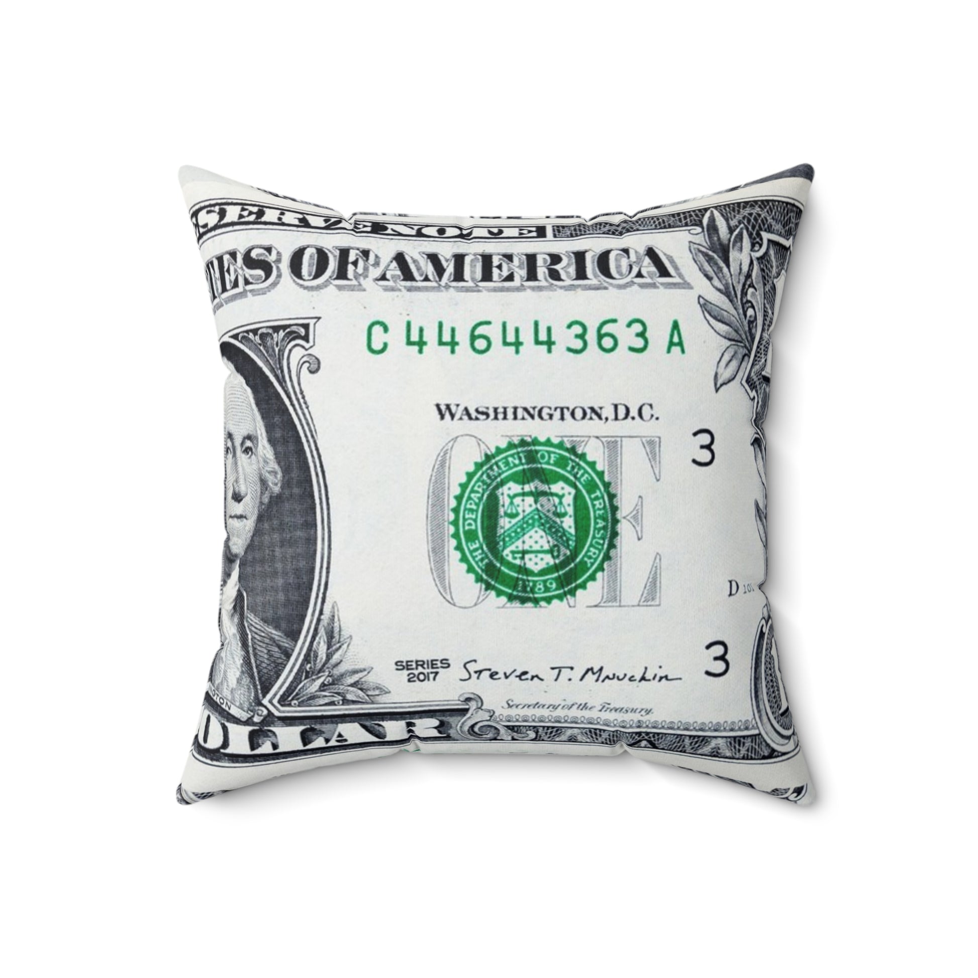 Money Collage Spun Polyester Square Pillow, Artsulli - Art is Long, Life is Short, Home Decor, , , , , , , 