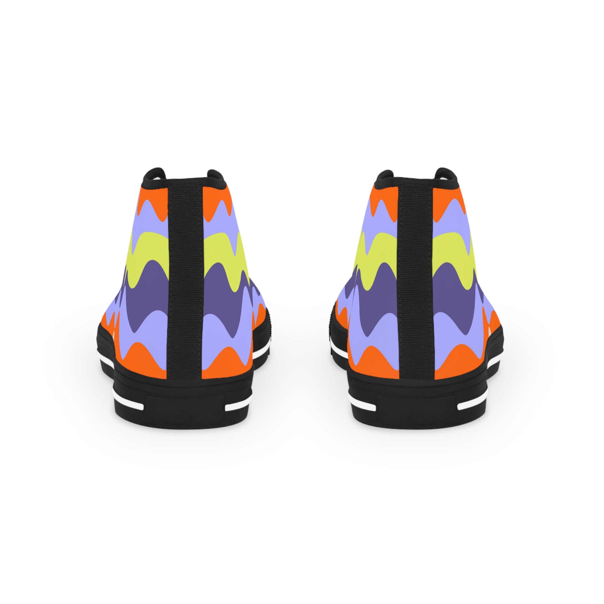 Waves II Red and Blue Men's High Top Sneakers, Artsulli - Art is Long, Life is Short, Shoes, , , , , , , 