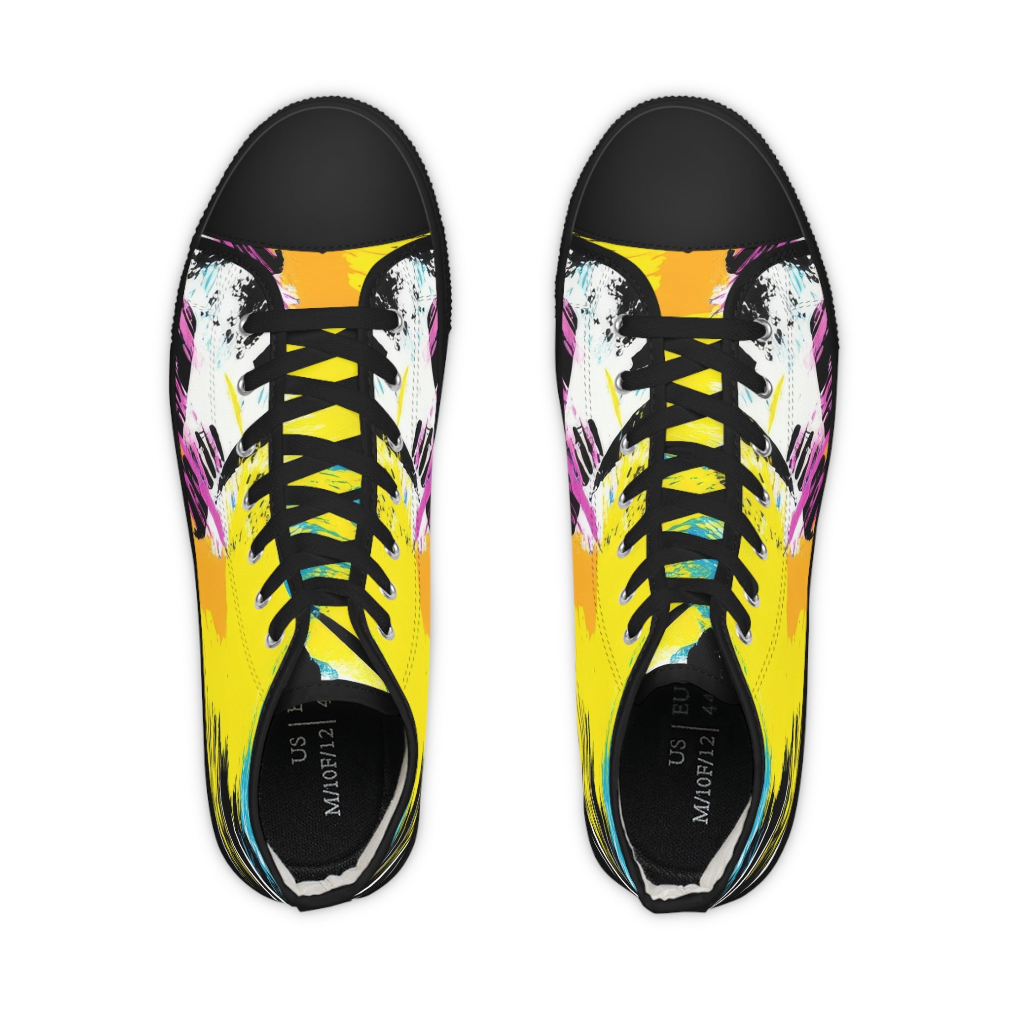 Zebra Stripes x Leopard Print x Paint Splatter Multi-Color Men's High Top Sneakers, Artsulli - Art is Long, Life is Short, Shoes, , , , , , , 