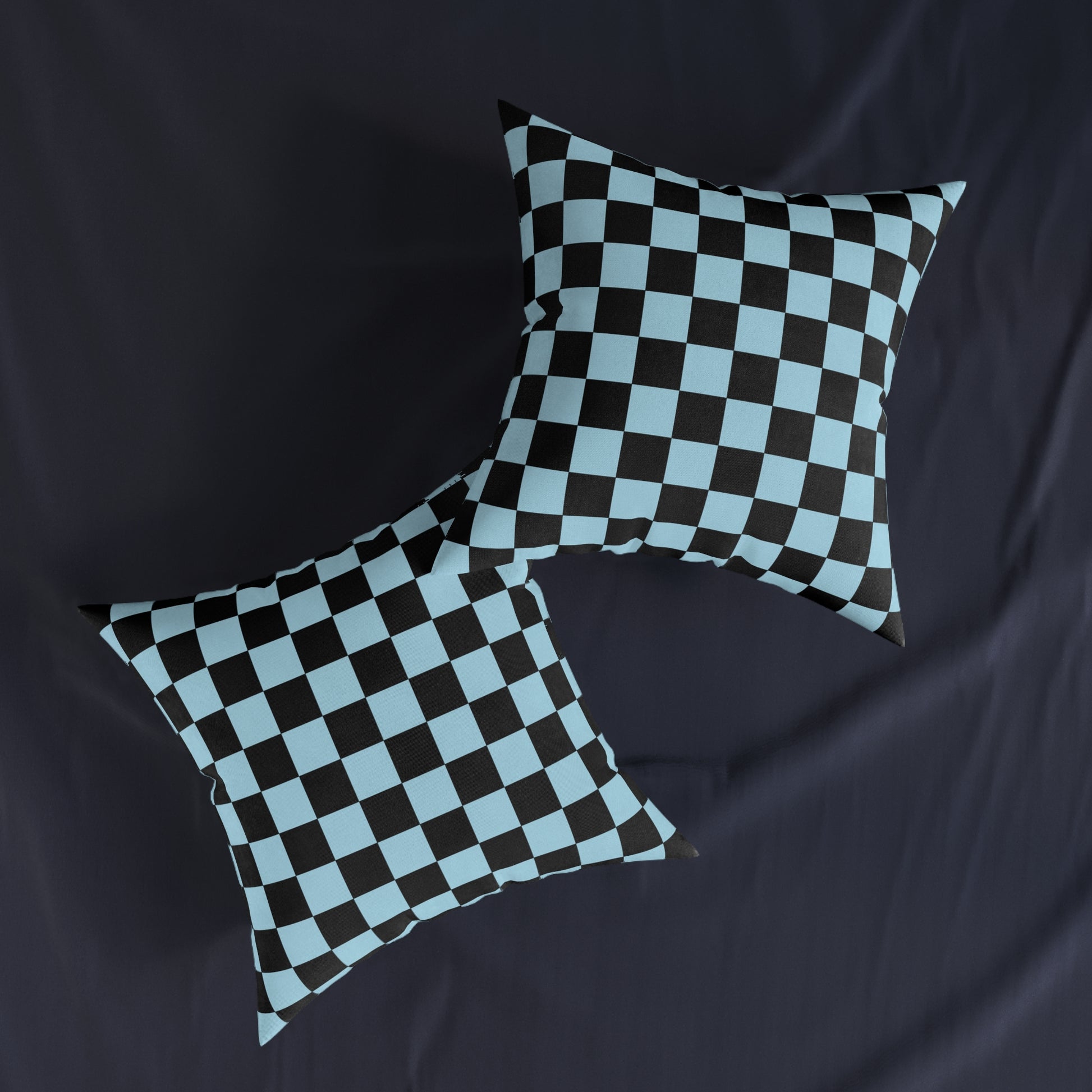Checkerboard Black and Blue Square Pillow, Artsulli - Art is Long, Life is Short, Home Decor, , , , , , , 