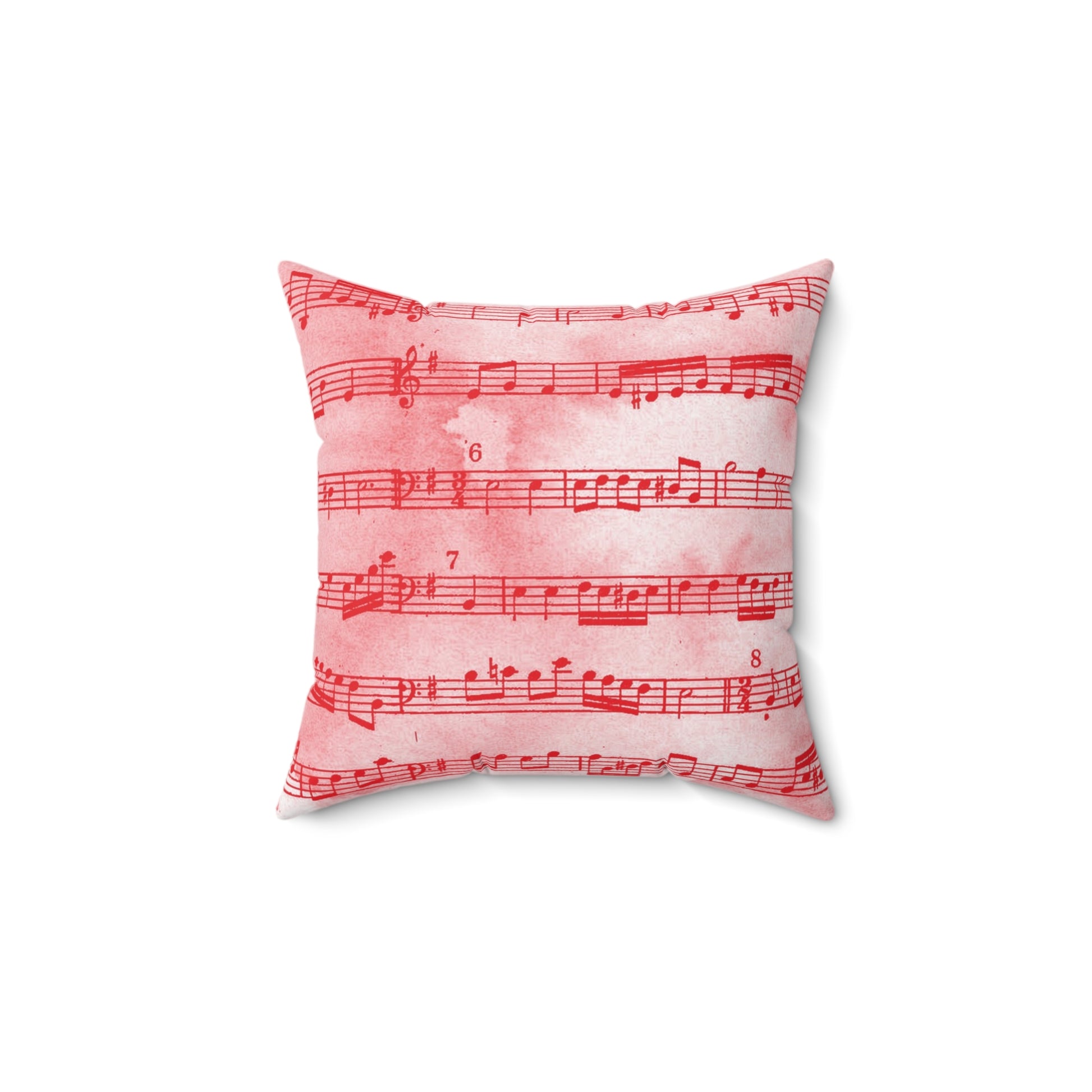 Drip Spill Type Beat Sheet Music II Red Spun Polyester Square Pillow, Artsulli - Art is Long, Life is Short, Home Decor, , , , , , , 