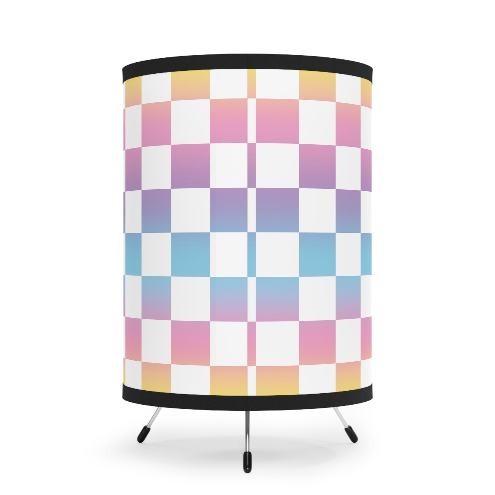 Vaporwave Check Tripod Lamp with High-Res Printed Shade, US\CA plug, Artsulli - Art is Long, Life is Short, Home Decor, , , , , , , 
