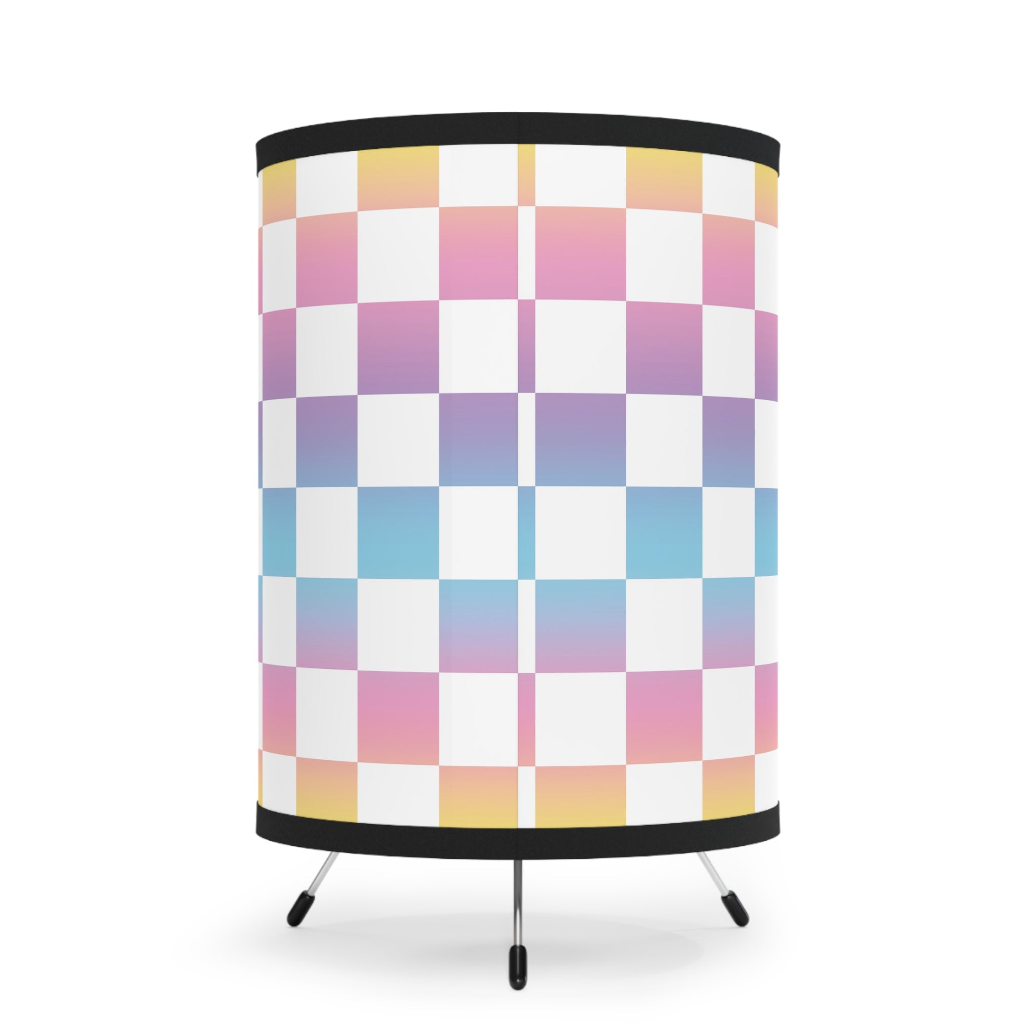 Vaporwave Check Tripod Lamp with High-Res Printed Shade, US\CA plug, Artsulli - Art is Long, Life is Short, Home Decor, , , , , , , 