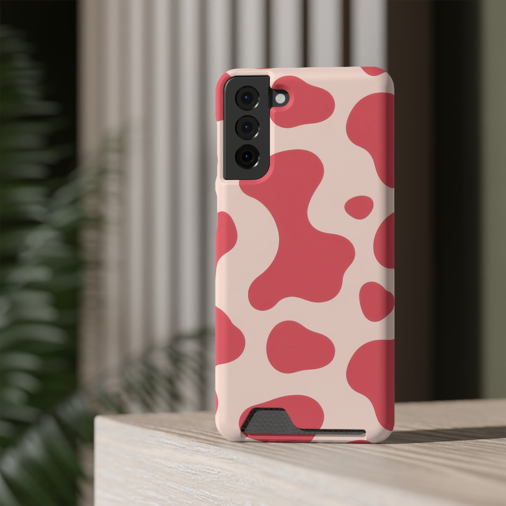 Red Jungle Cow Phone Case With Card Holder, Artsulli - Art is Long, Life is Short, Phone Case, , , , , , , 