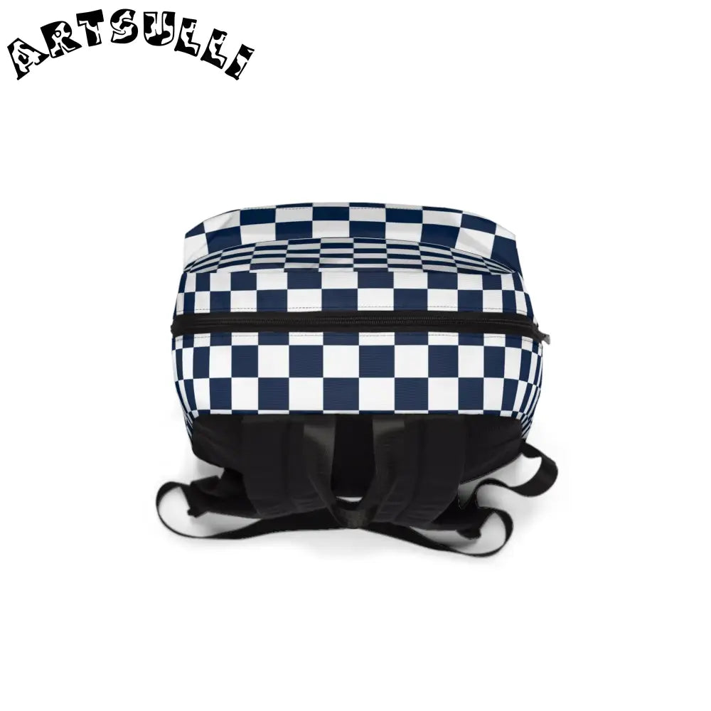 JAKKOUTTHEBXX Checkerboard White and Navy Blue Unisex Classic
