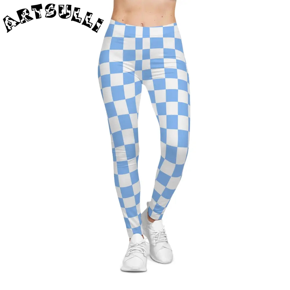 JAKKOUTTHEBXX Checkerboard White and Light Blue Women’s Casual