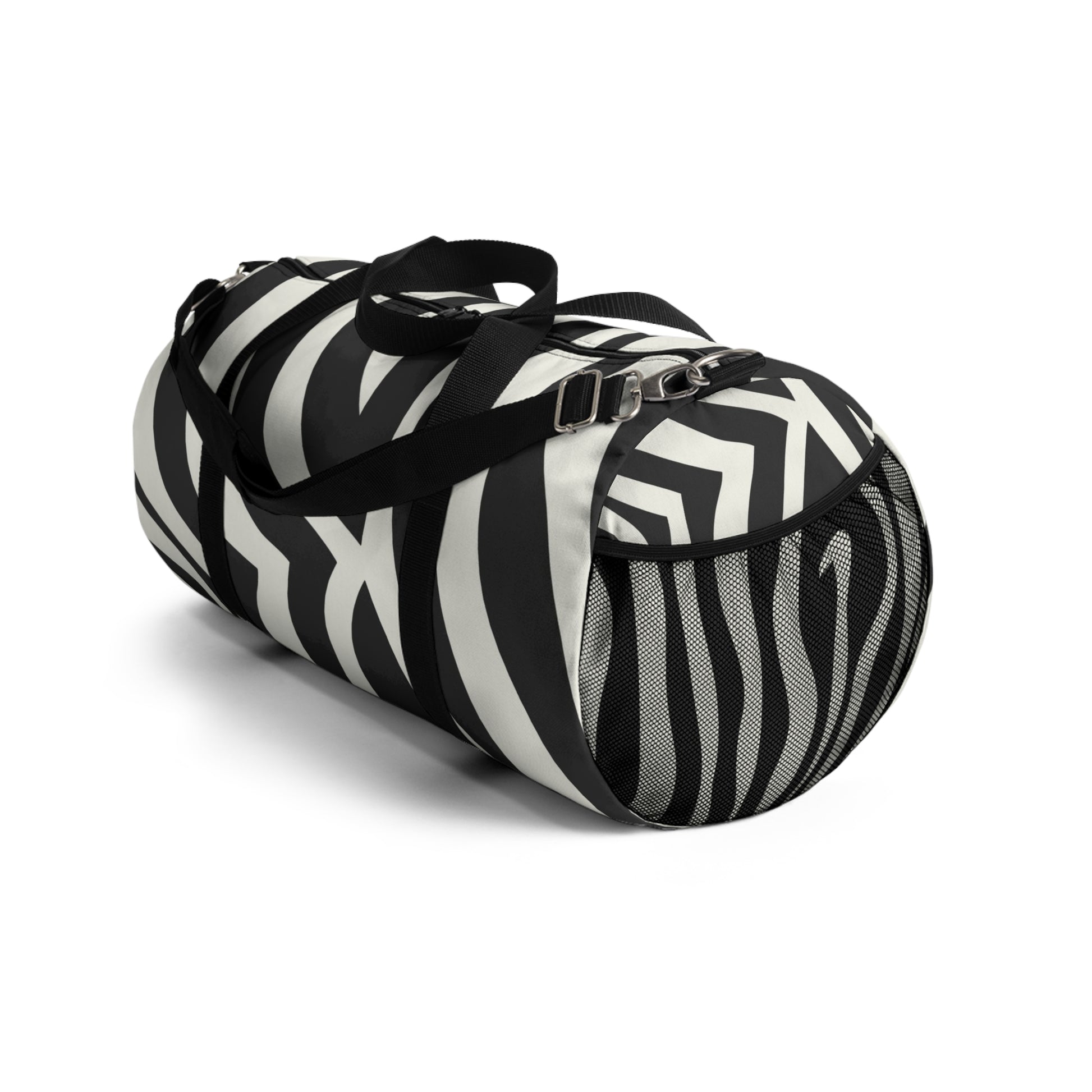 Melting Zebra Stripes Black and White Duffel Bag, Artsulli - Art is Long, Life is Short, Bags, , , , , , , 
