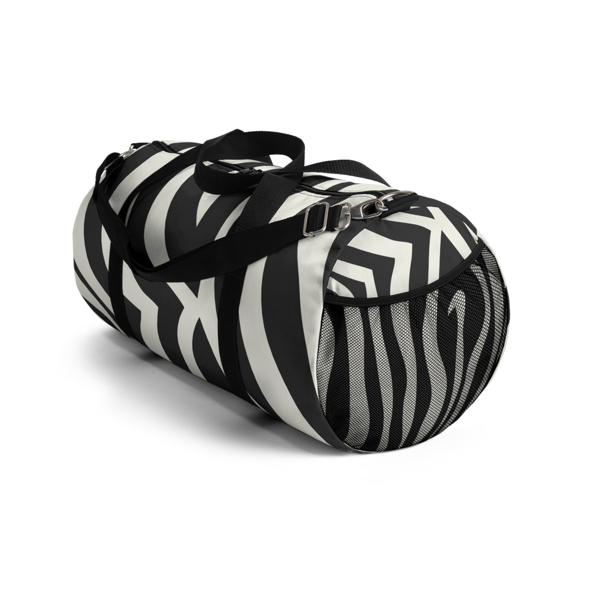 Melting Zebra Stripes Black and White Duffel Bag, Artsulli - Art is Long, Life is Short, Bags, , , , , , , 