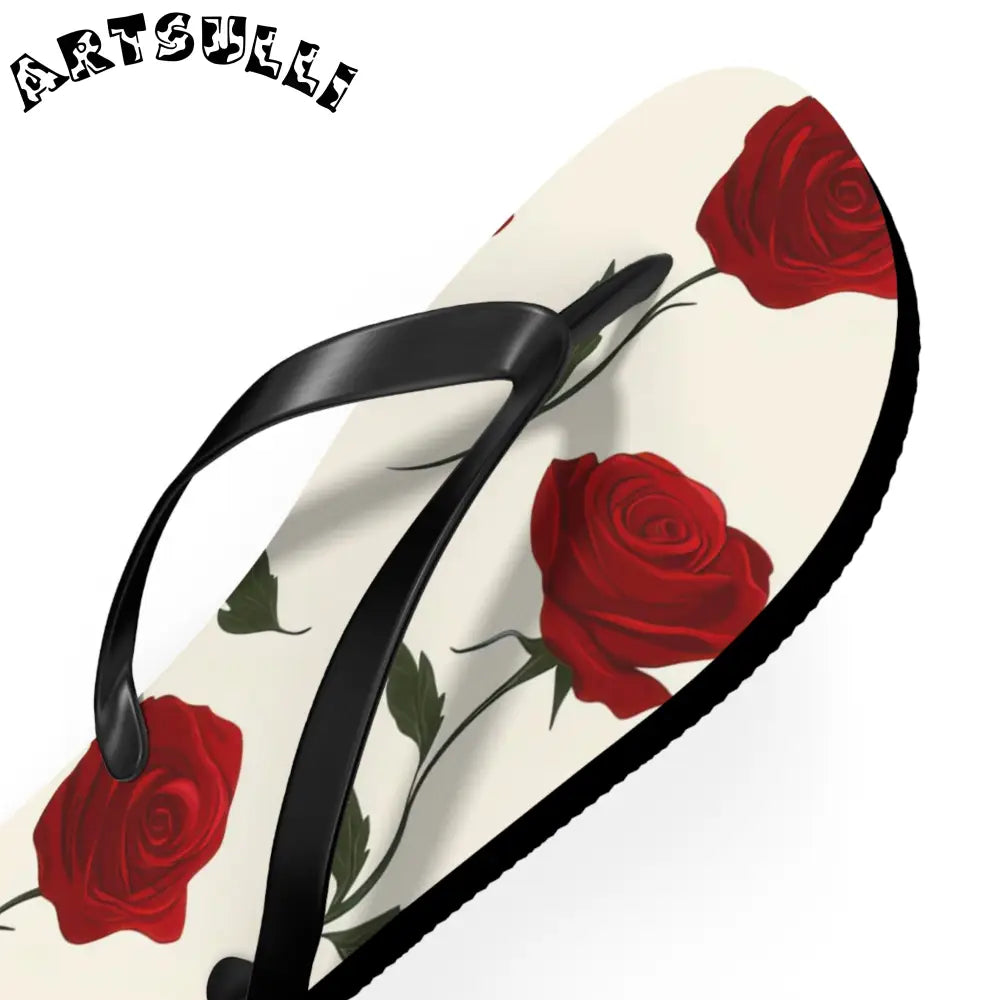 JAKKOUTTHEBXX Red Roses Flip Flops JAKKOUTTHEBXX Artsulli - Art