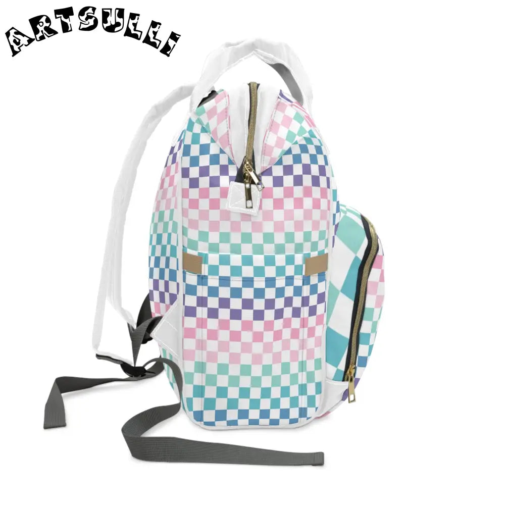 JAKKOUTTHEBXX Vaporwave Rainbow Checkerboard Multi-Color