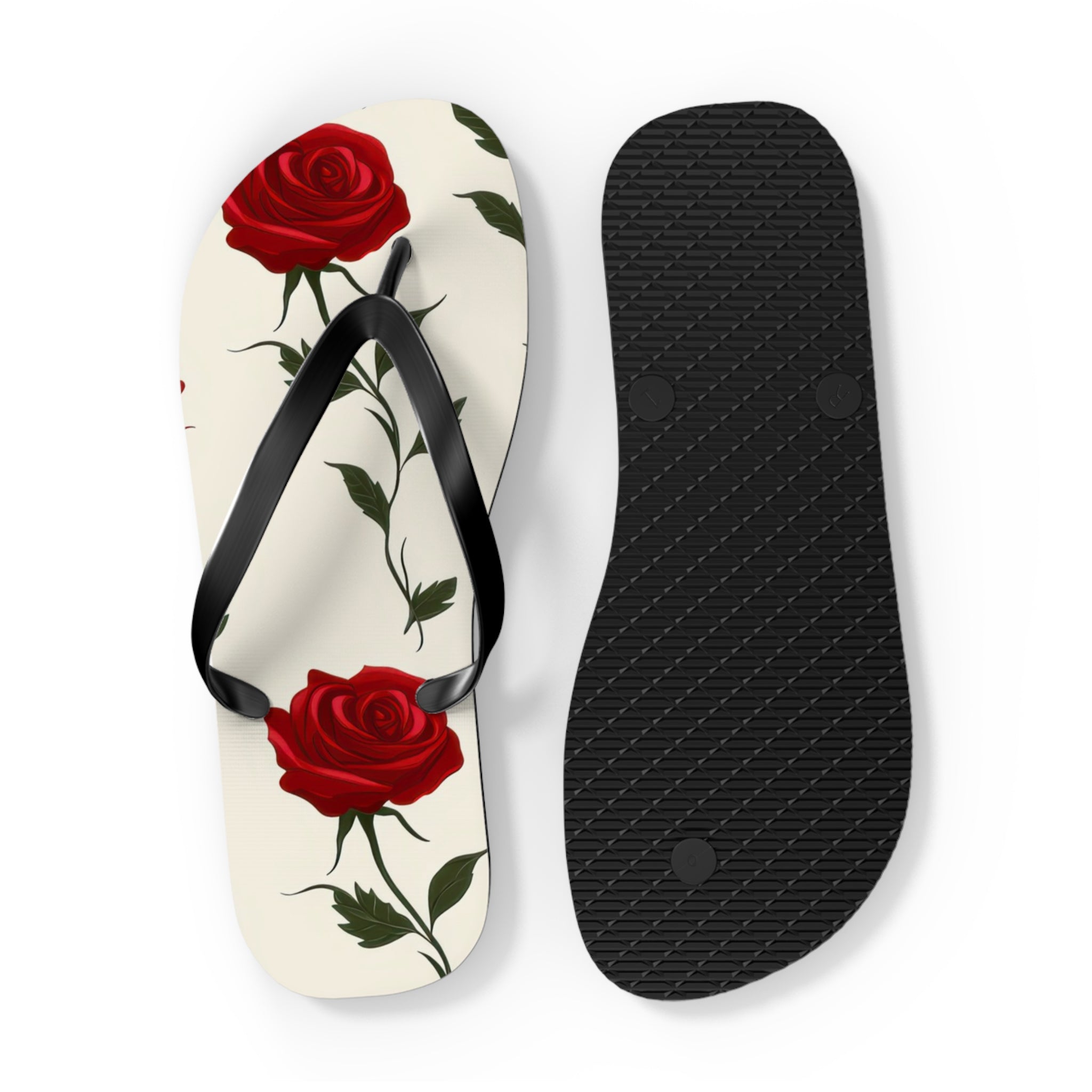 Red Roses Flip Flops, Artsulli - Art is Long, Life is Short, Shoes, , , , , , , 