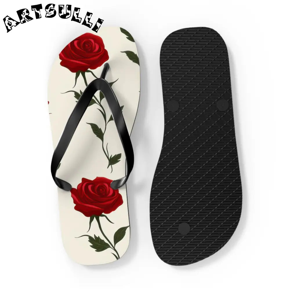 JAKKOUTTHEBXX Red Roses Flip Flops JAKKOUTTHEBXX Artsulli - Art