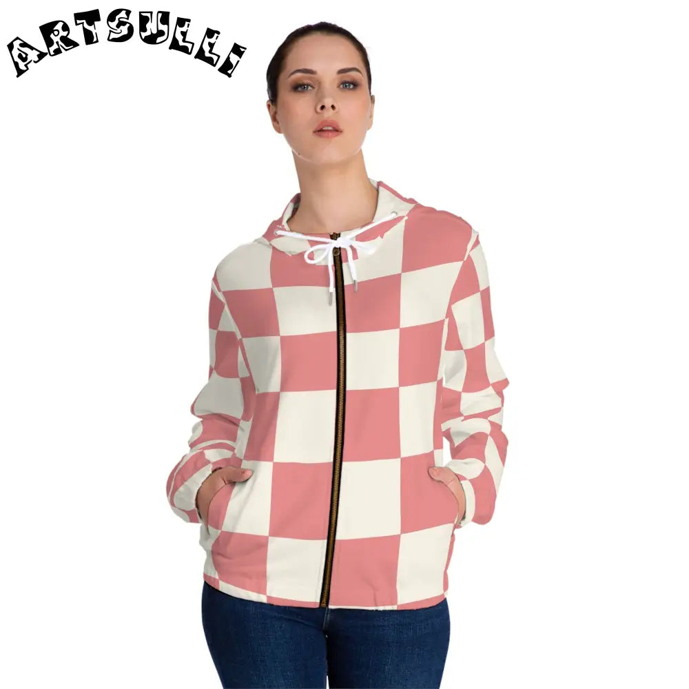 JAKKOUTTHEBXX Retro Checkered Grassland Sprites Women’s Full-Zip