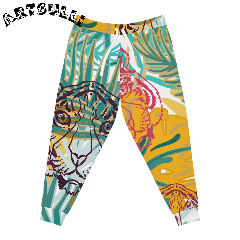 JAKKOUTTHEBXX Tropical Jungle Tigers Brown and Green Athletic