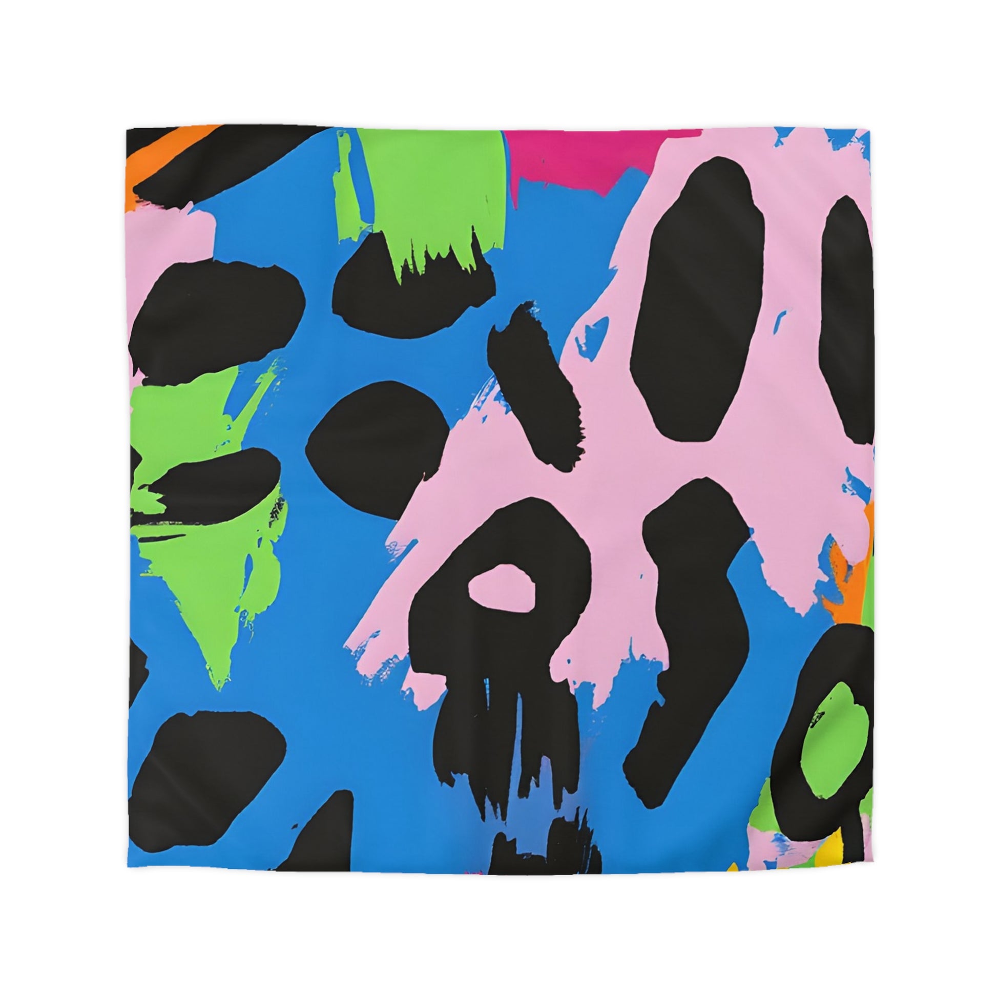 90s Neon Microfiber Duvet Cover, Artsulli - Art is Long, Life is Short, Home Decor, Size, Queen, Color, Cream, , , 71104388148883003243