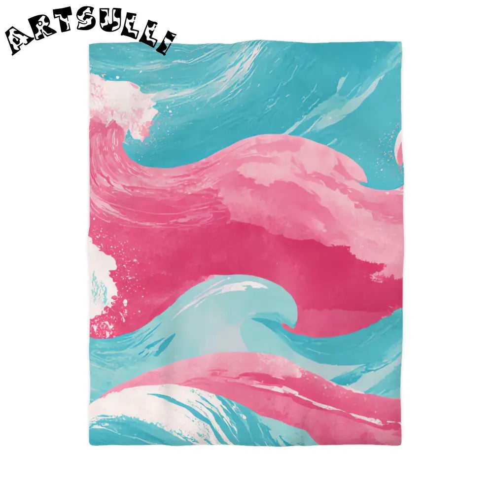 JAKKOUTTHEBXX The Great Pastelwave Pink and Blue Microfiber Duvet