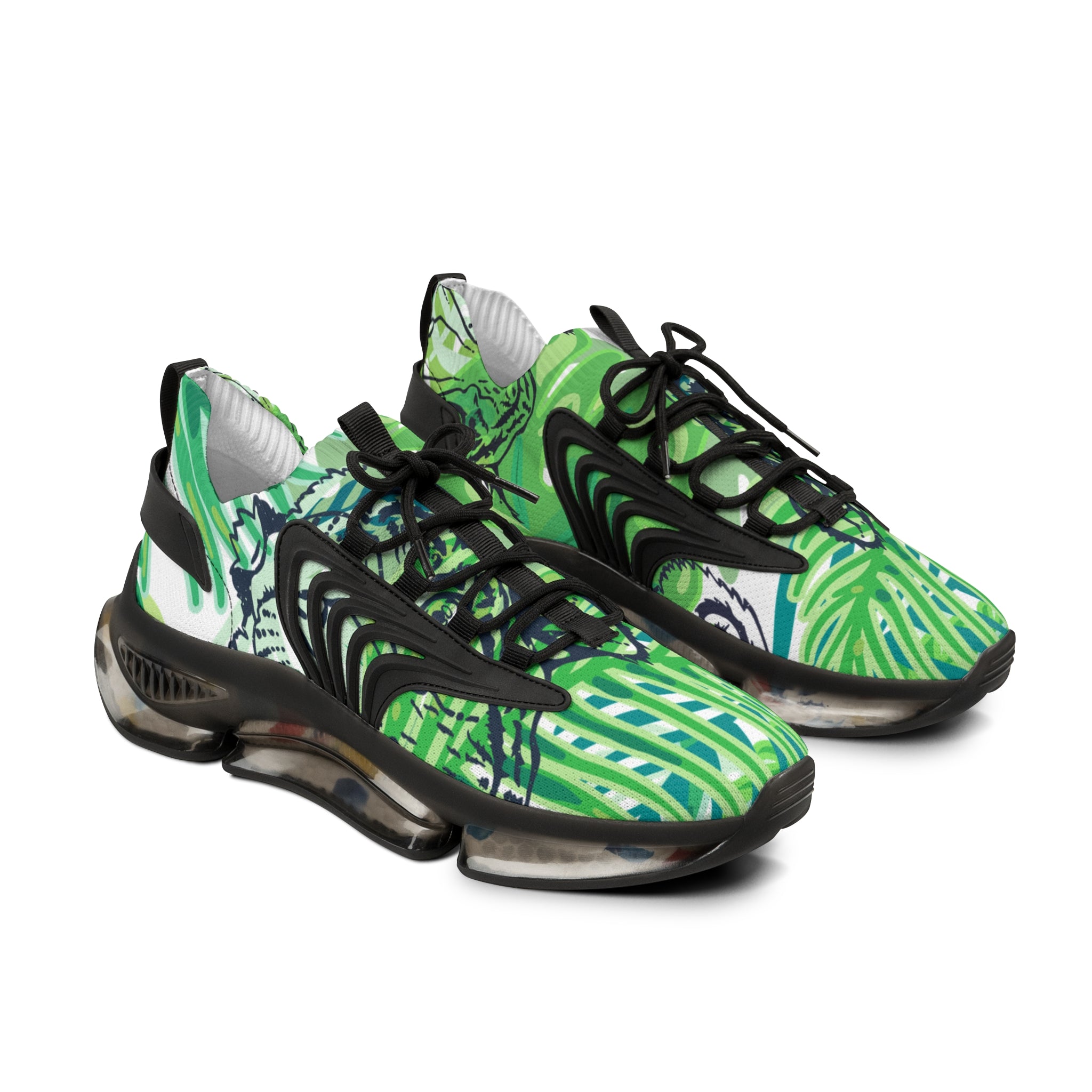 Tropical Jungle Tigers Lime Green Men's Mesh Sneakers, Artsulli - Art is Long, Life is Short, Shoes, Color, Black sole, Size, US 5, , , 14977323056976