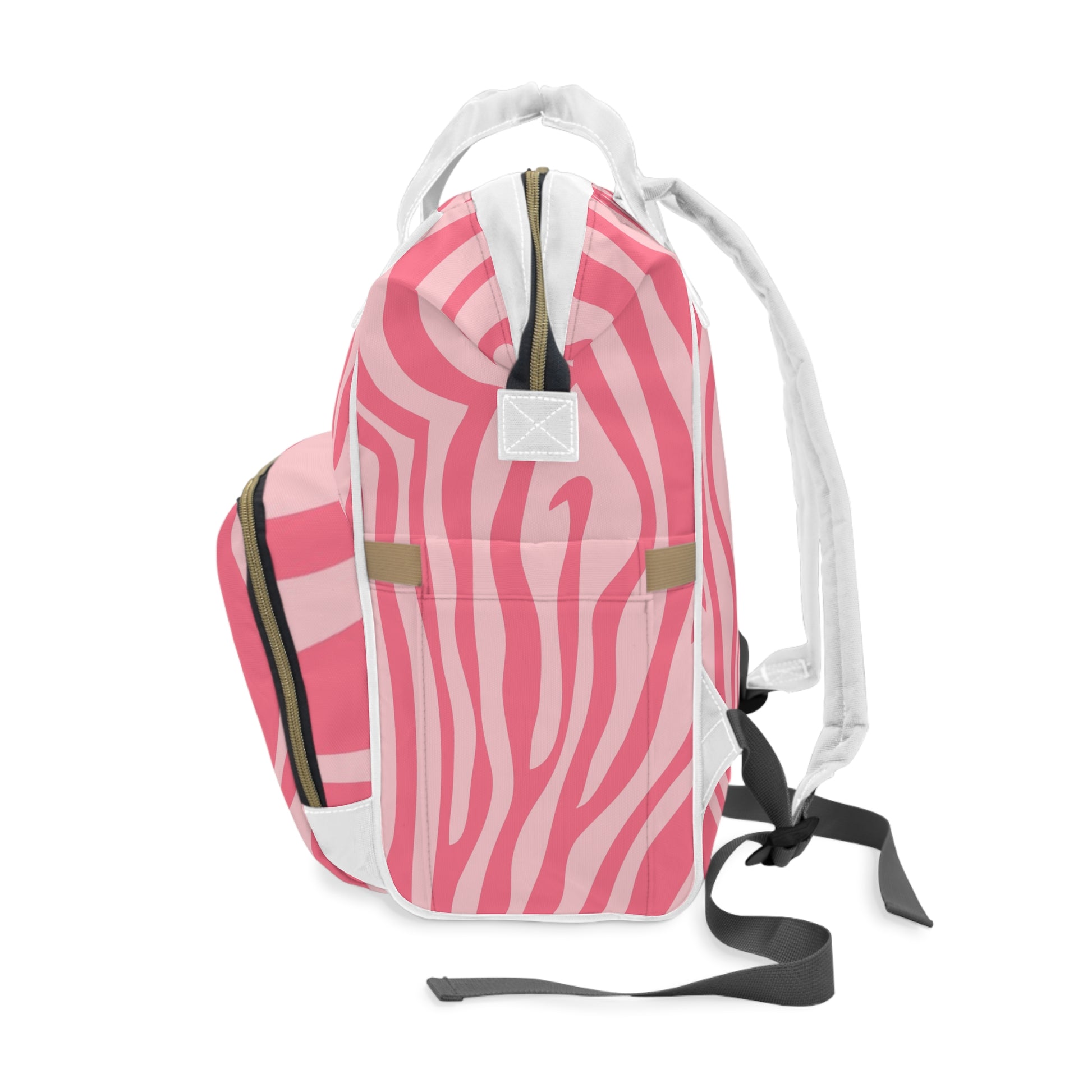 Nagels Pink Zebra Multifunctional Diaper Backpack, Artsulli - Art is Long, Life is Short, Bags, , , , , , , 