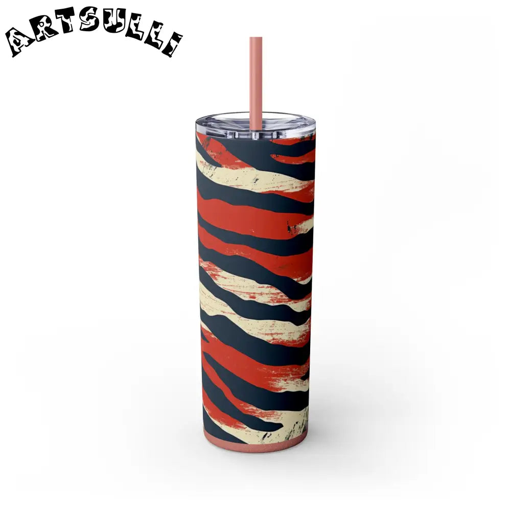 JAKKOUTTHEBXX Capricious Tiger Wave Skinny Tumbler with Straw 20oz