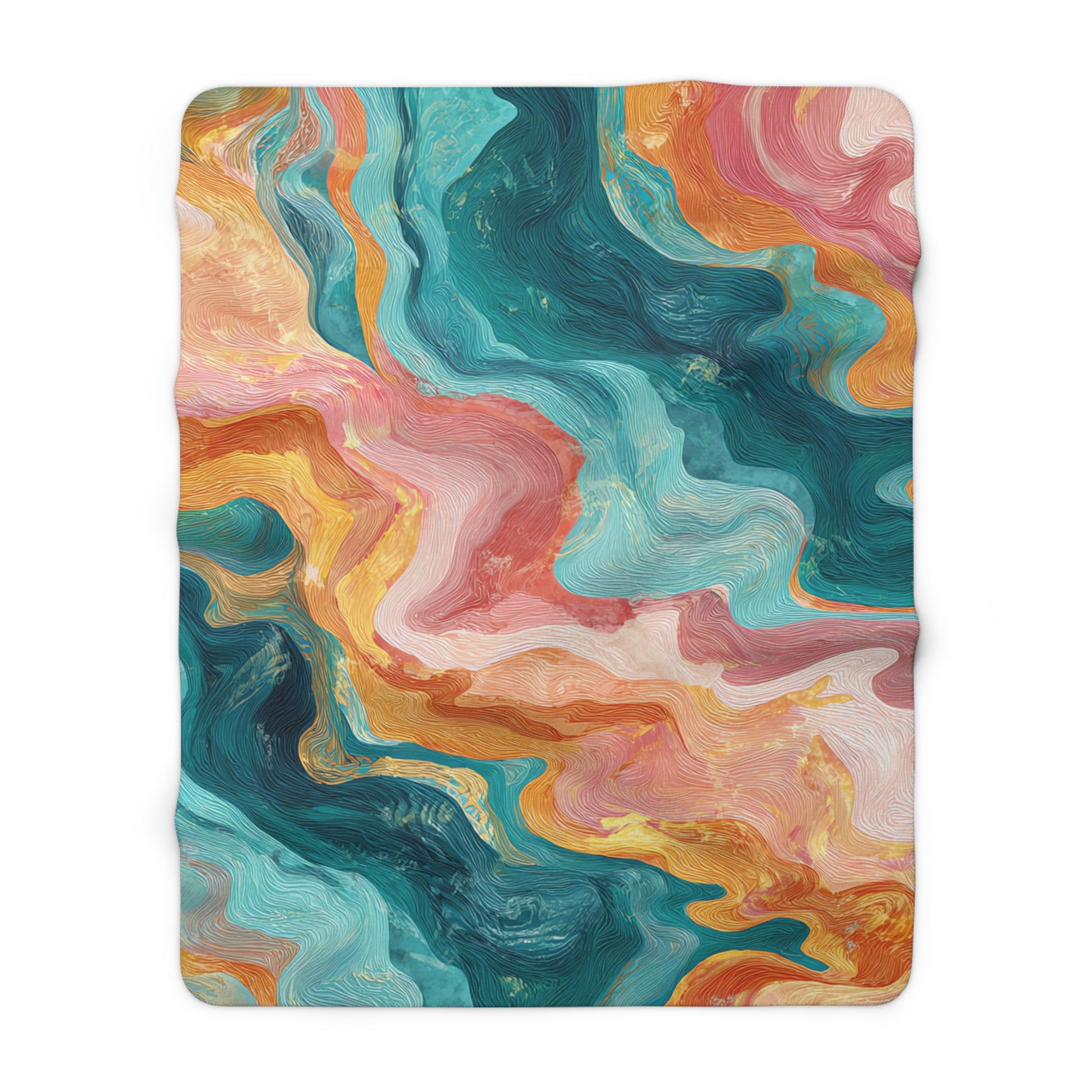 Liquid Marble Spill Sherpa Fleece Blanket, Artsulli - Art is Long, Life is Short, Home Decor, Size, 60" × 80", , , , , 73216519278932933904