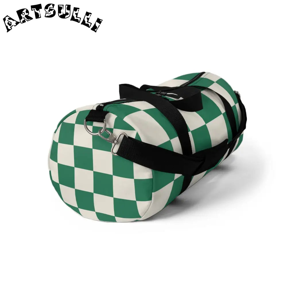 JAKKOUTTHEBXX Checkerboard Dark Green Duffel Bag JAKKOUTTHEBXX