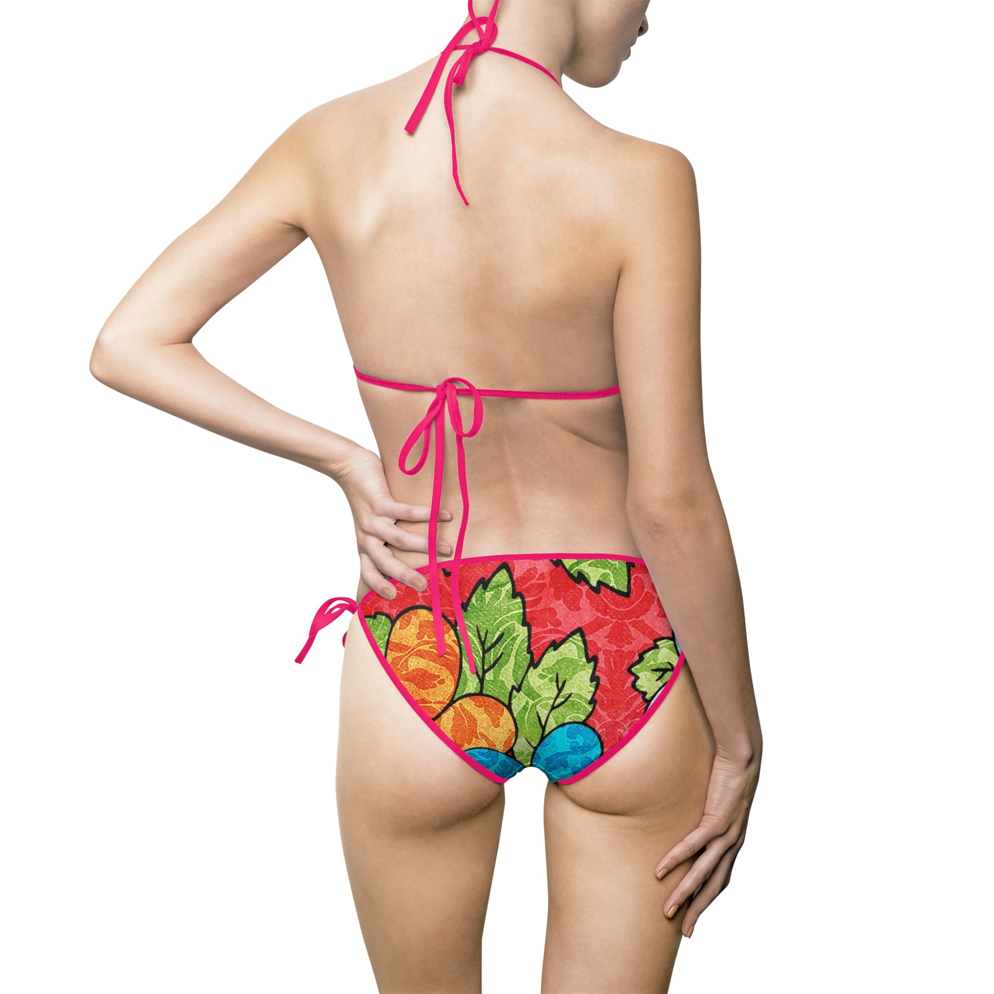 Groovy Red Floral Kl Women's Bikini Swimsuit (AOP), Artsulli - Art is Long, Life is Short, All Over Prints, , , , , , , 