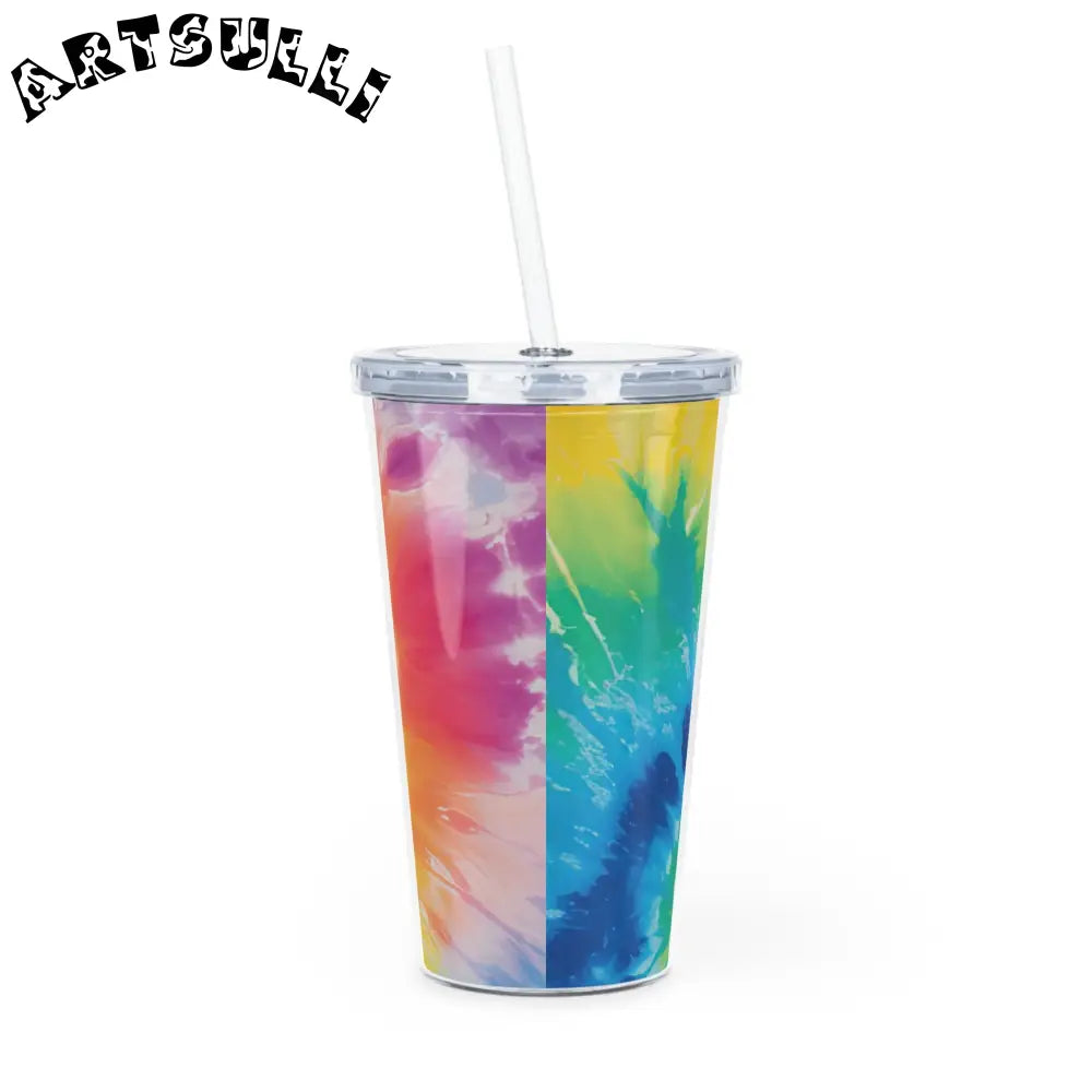 JAKKOUTTHEBXX Tie-Dye 20oz Plastic Tumbler with Lid and Straw 2025