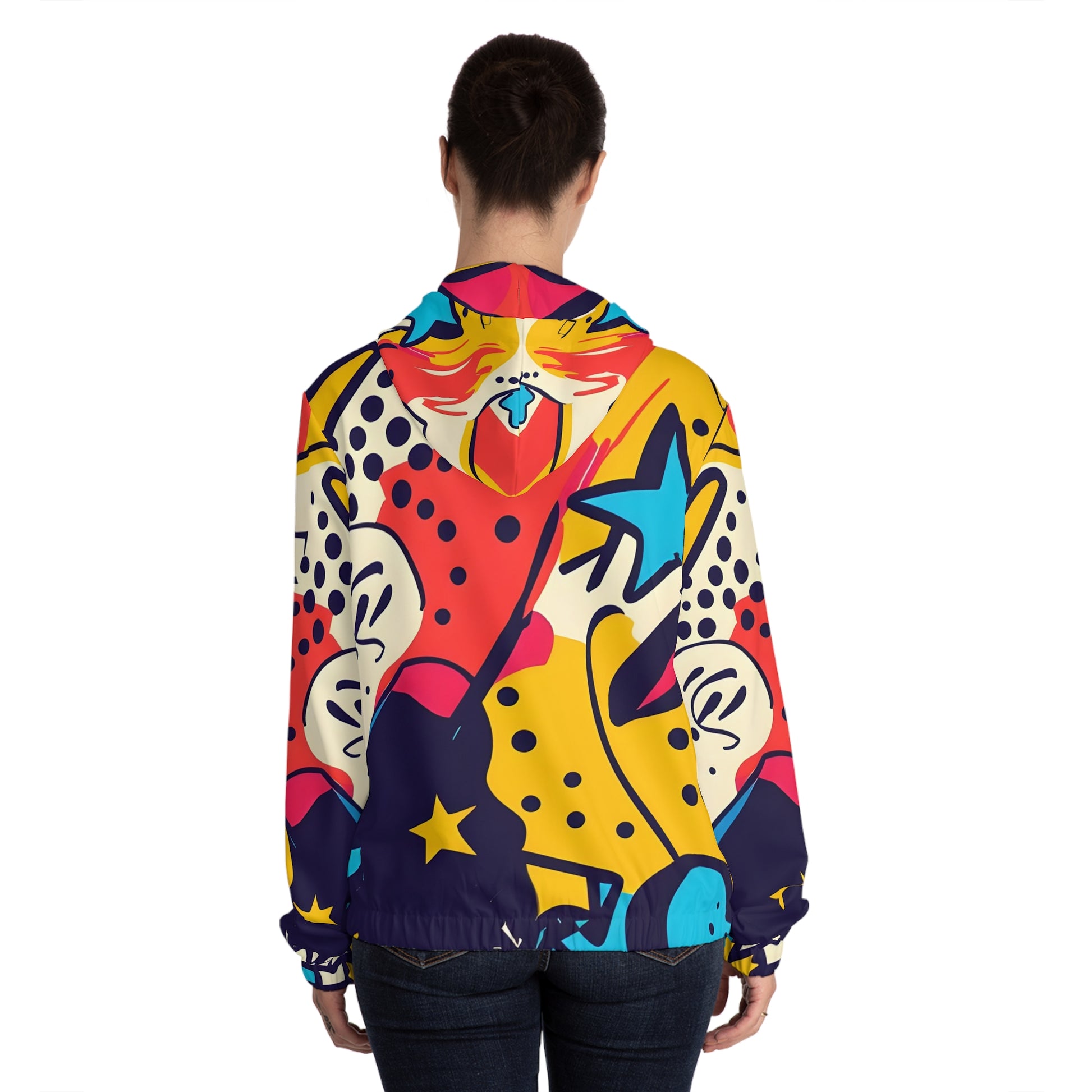 Leopard Print x Paint Brush Strokes Multi-Color Women’s Full-Zip Hoodie (AOP), Artsulli - Art is Long, Life is Short, All Over Prints, , , , , , , 