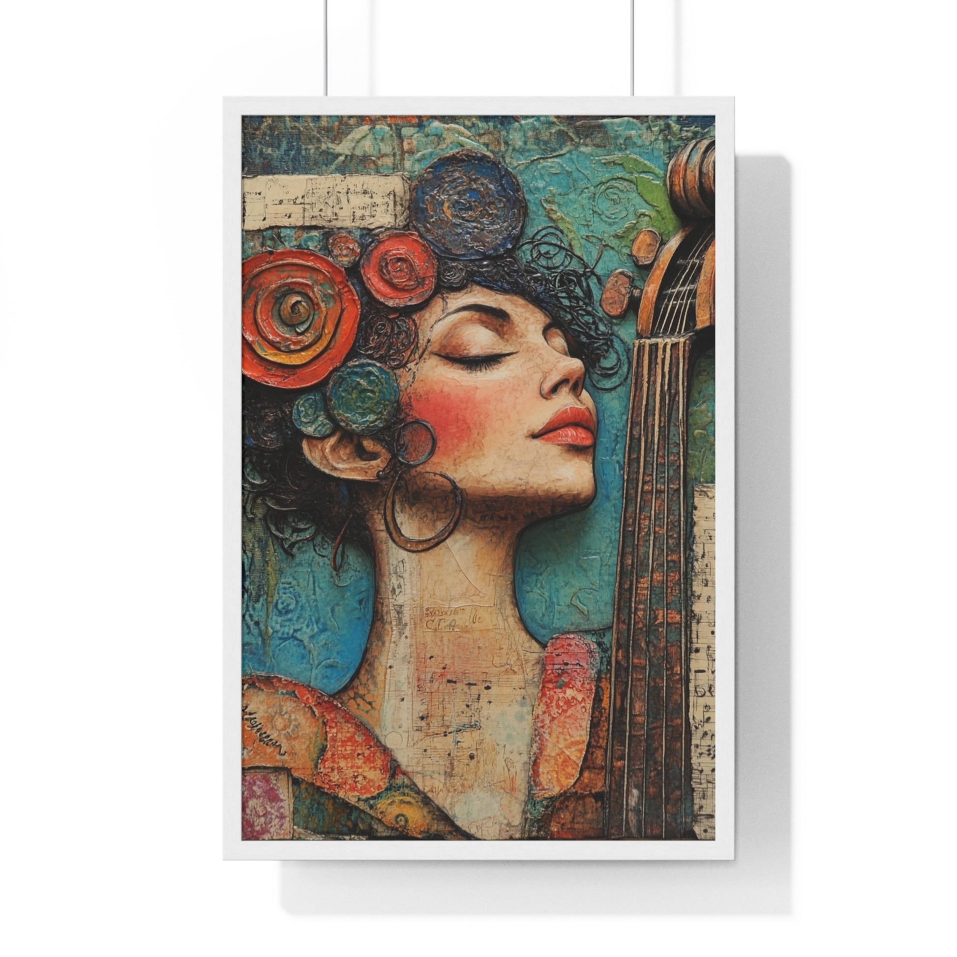 Woman With A Violin III Vertical Framed Poster, Artsulli - Art is Long, Life is Short, Poster, Size, 20" x 30", Color, White, , , 75461227025283749085