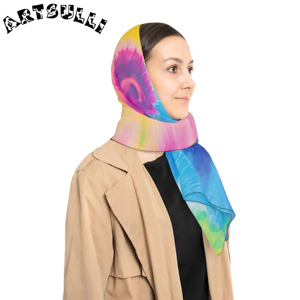 JAKKOUTTHEBXX Tie Dye Spiral Illustration Printed Scarf 2025