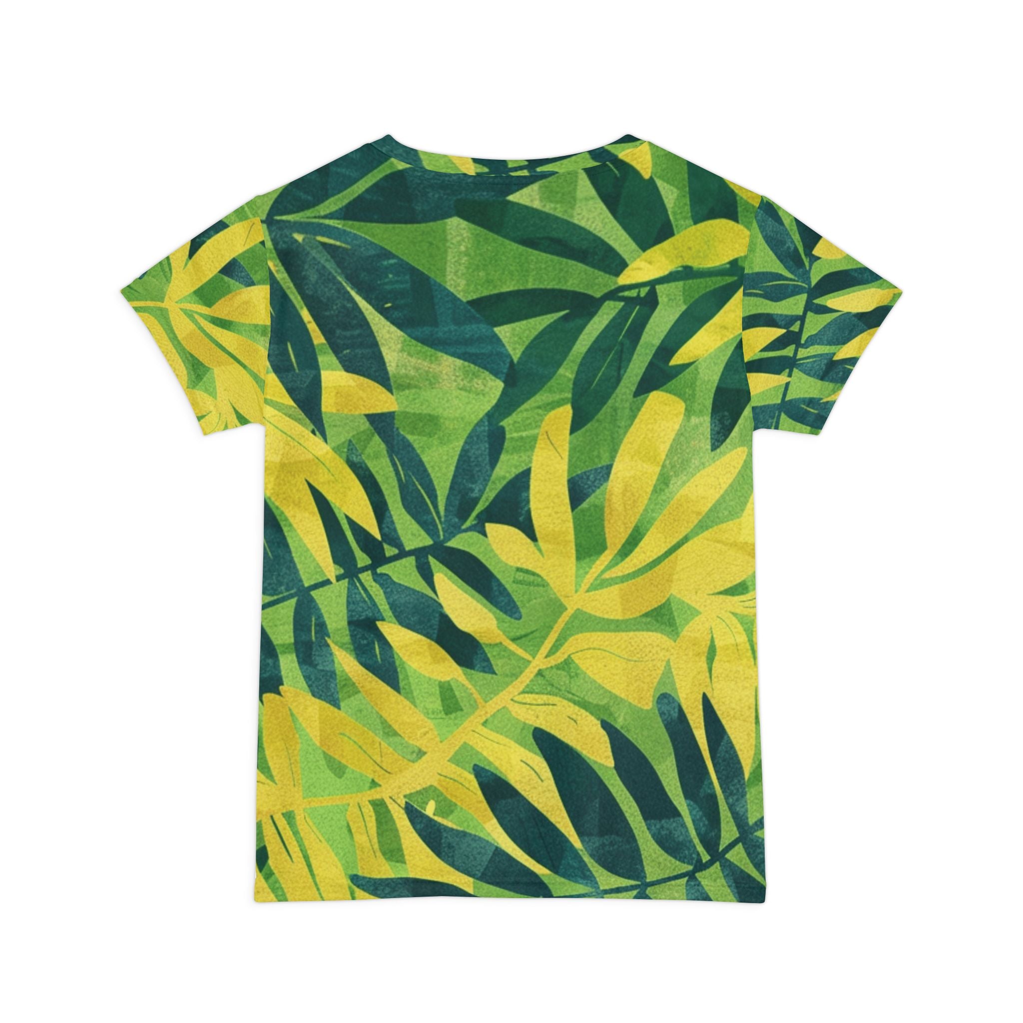 Green Leaf x Yellow Leaf x Tropical x Jungle Women's Short Sleeve Shirt (AOP), Artsulli - Art is Long, Life is Short, All Over Prints, , , , , , , 
