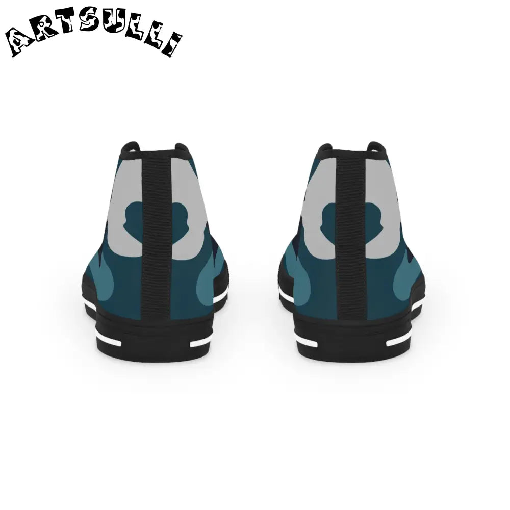JAKKOUTTHEBXX Blue Camouflage Men’s High Top Sneakers JAKKOUTTHEBXX